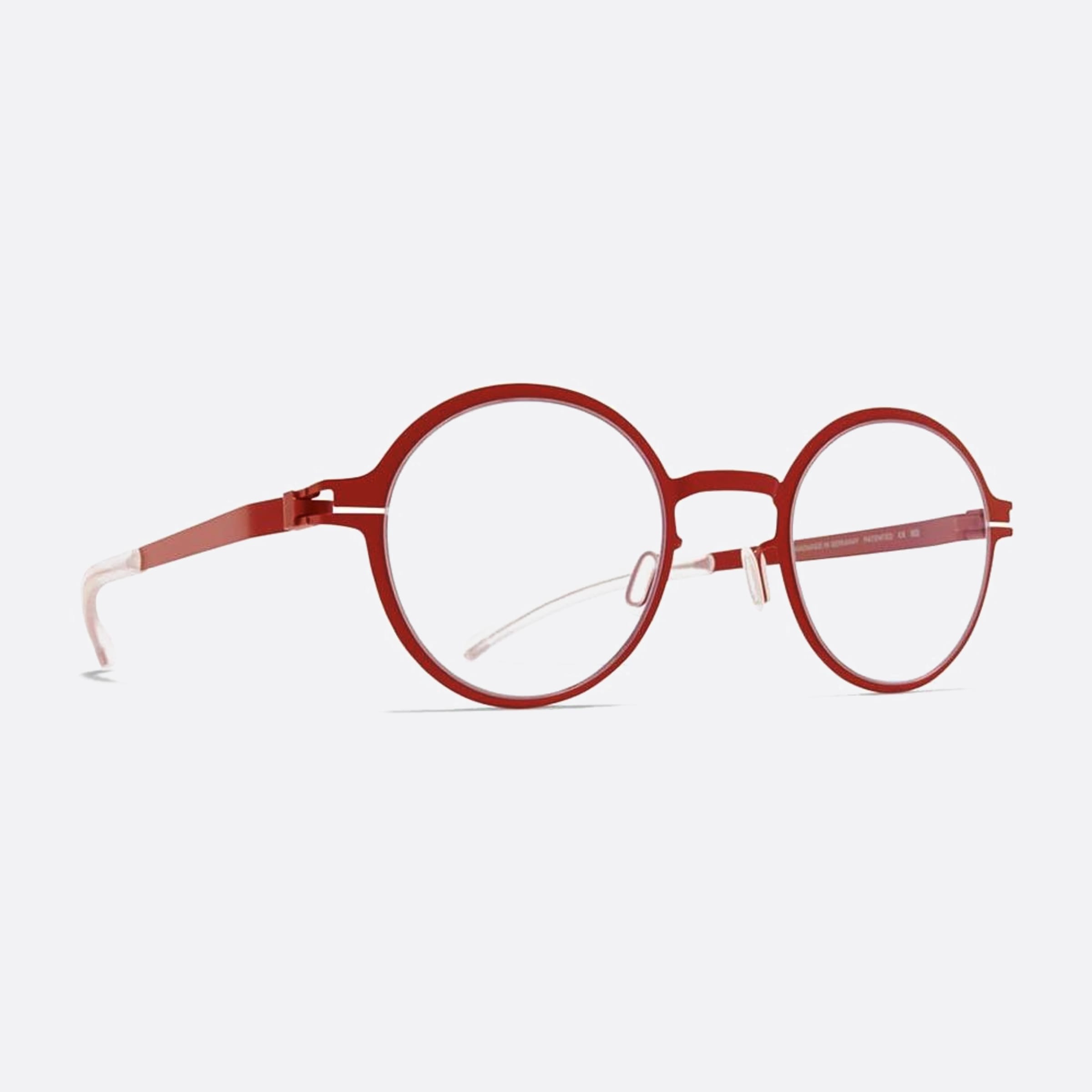 Mykita 44mm Getz Orange Round Unisex Eyeglasses - Side View