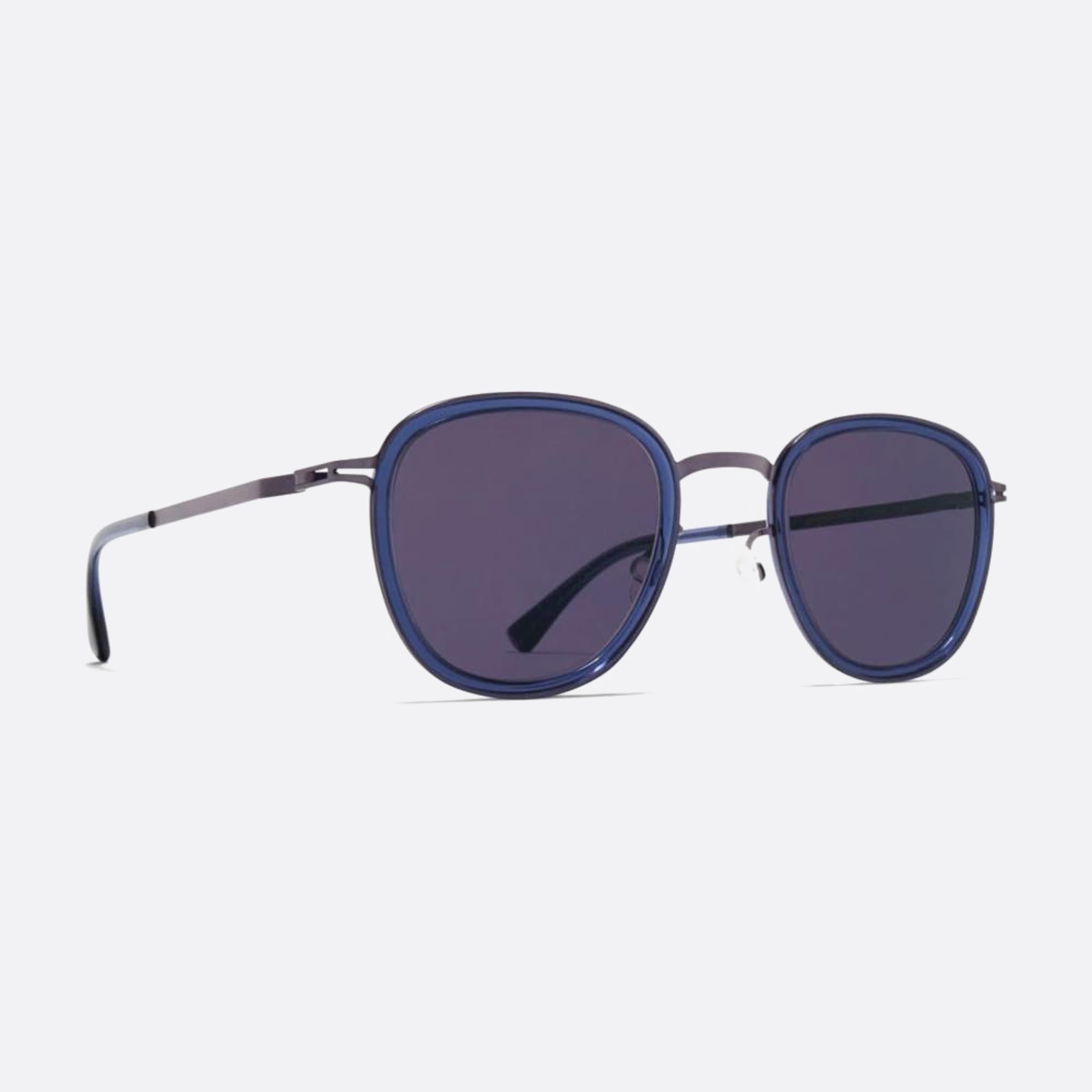 Mykita 45mm Helmi Blue Geometric Unisex Sunglasses - Side View