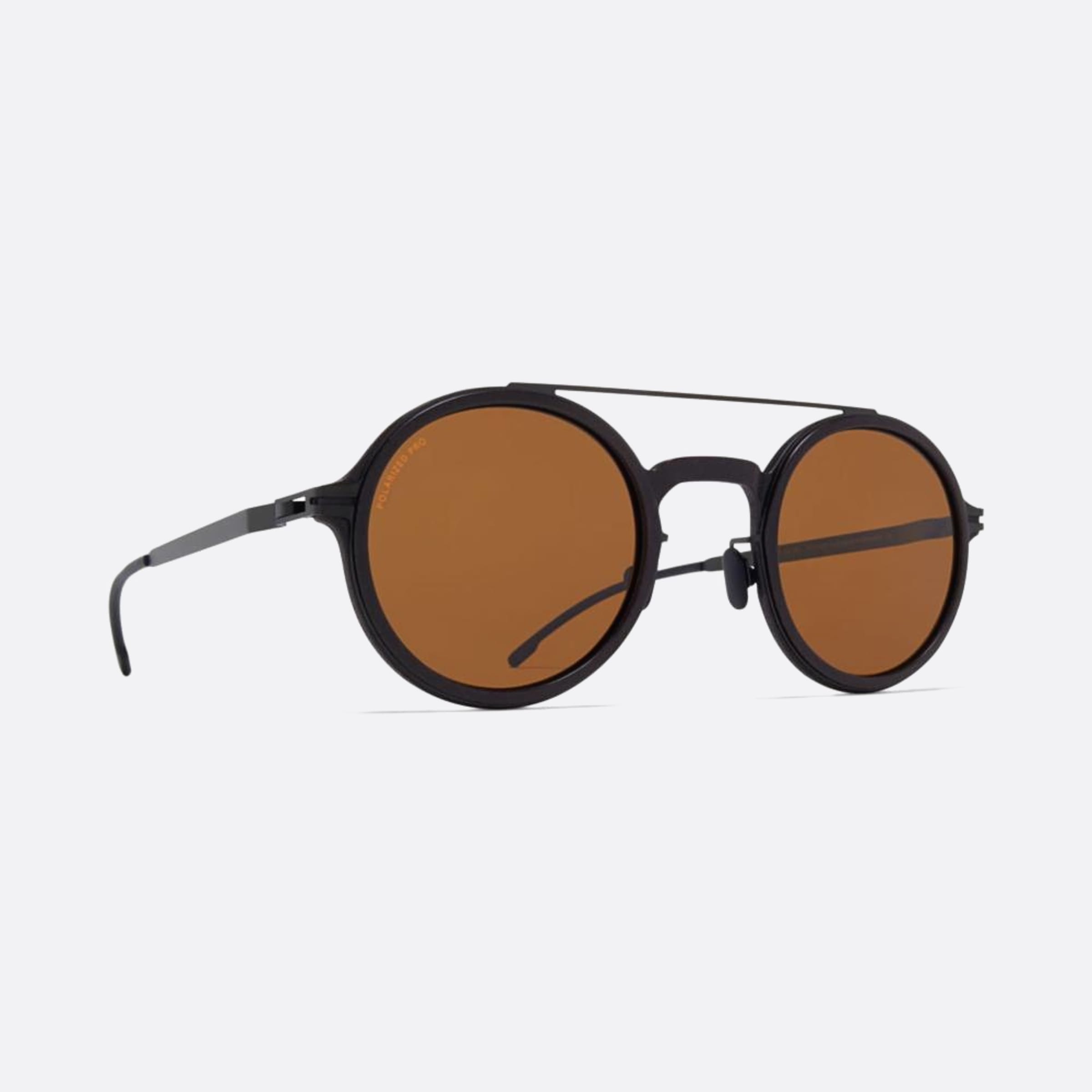Mykita 46mm Hemlock Black Pilot Polarized Unisex Sunglasses - Side View