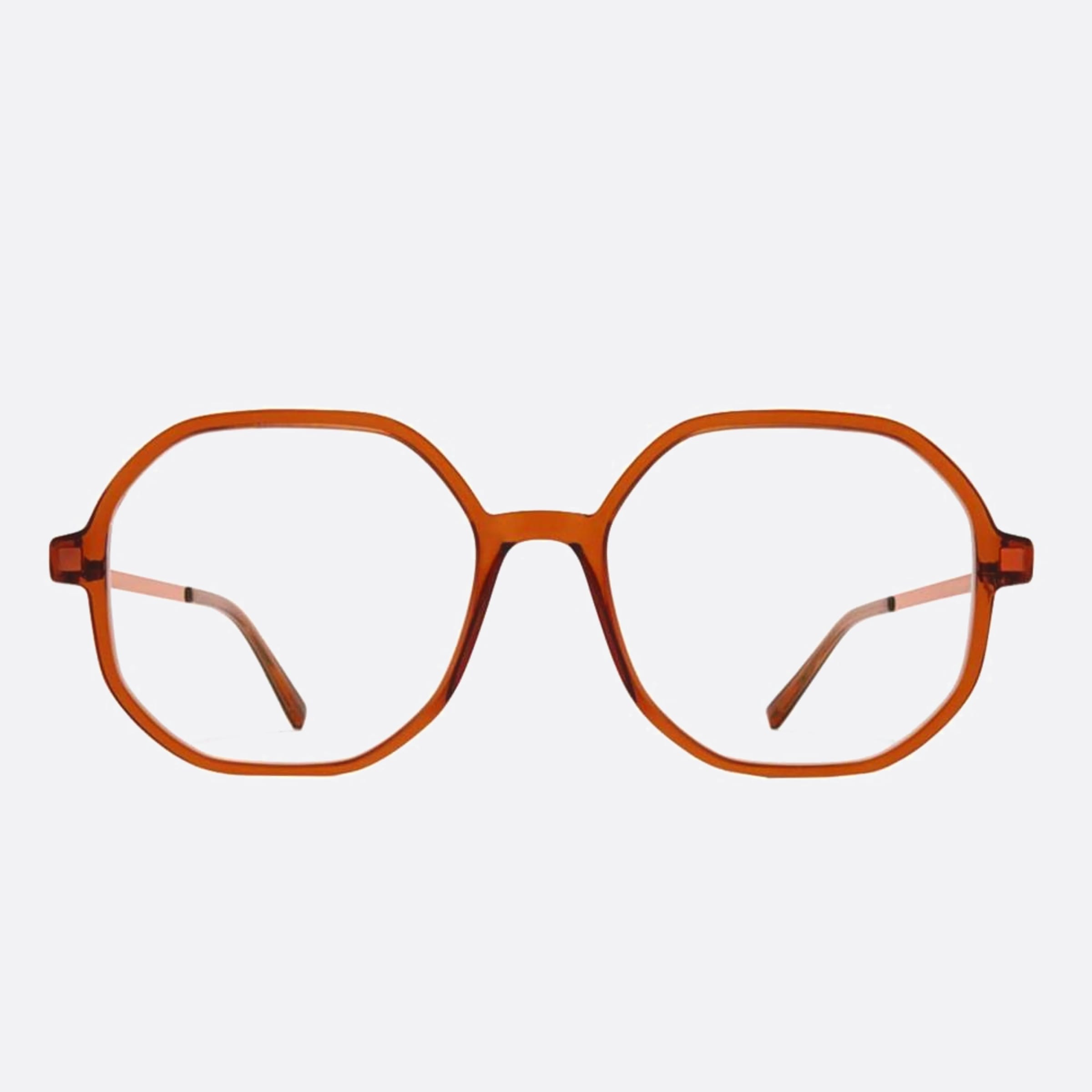 Mykita 52mm Hilla Brown Geometric Unisex Eyeglasses - Main View