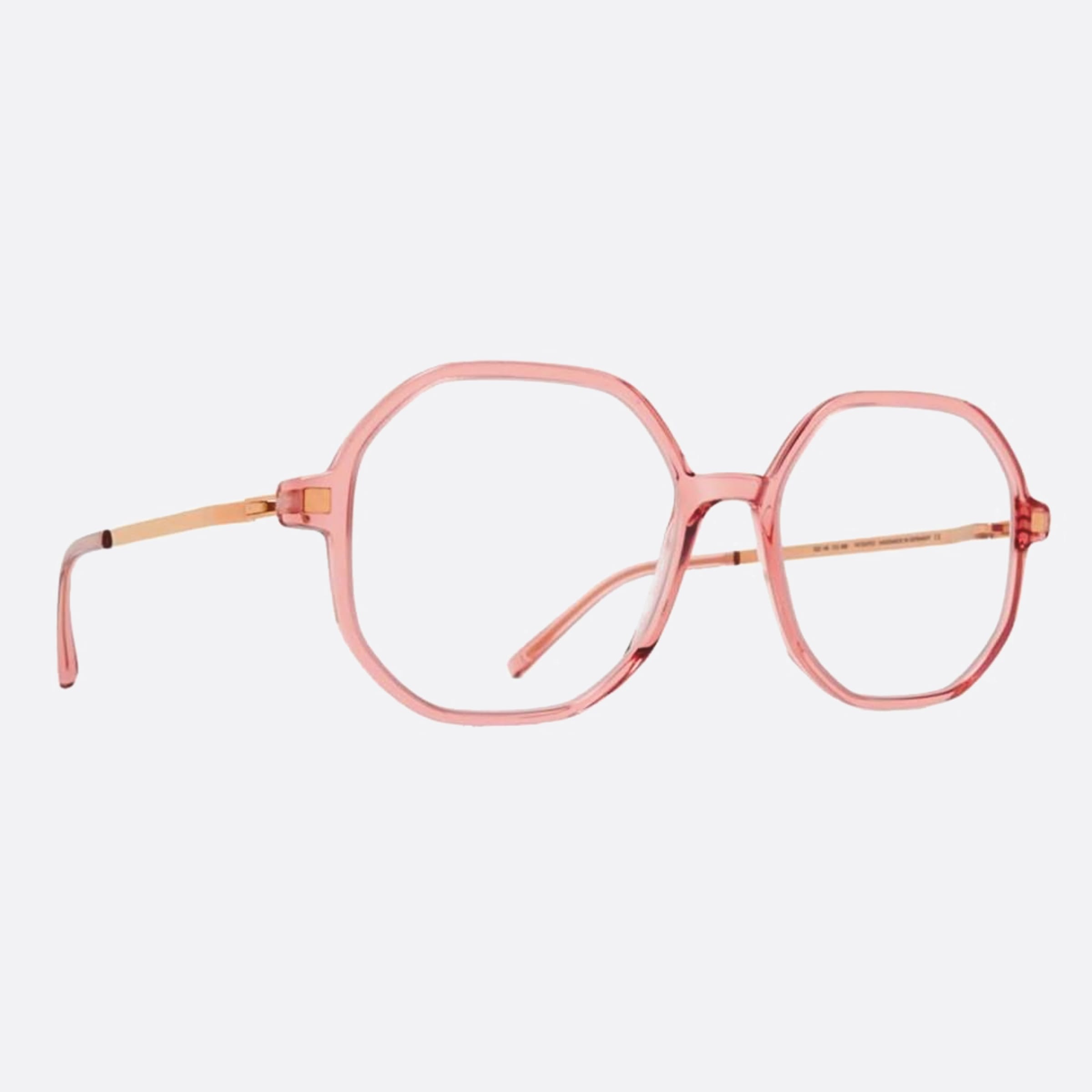 Mykita 52mm Hilla Pink Geometric Unisex Eyeglasses - Side View