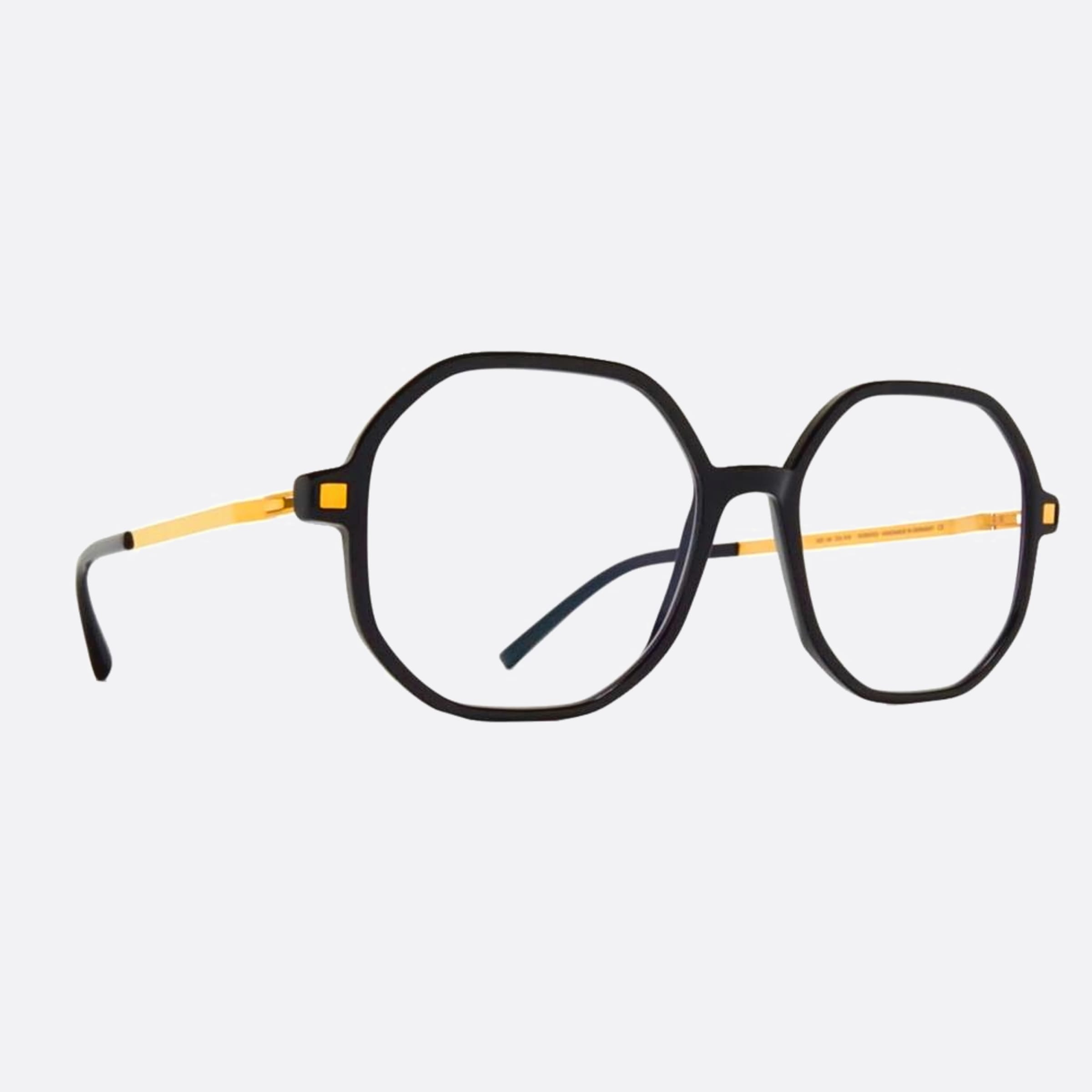 Mykita 52mm Hilla Black Geometric Unisex Eyeglasses - Side View