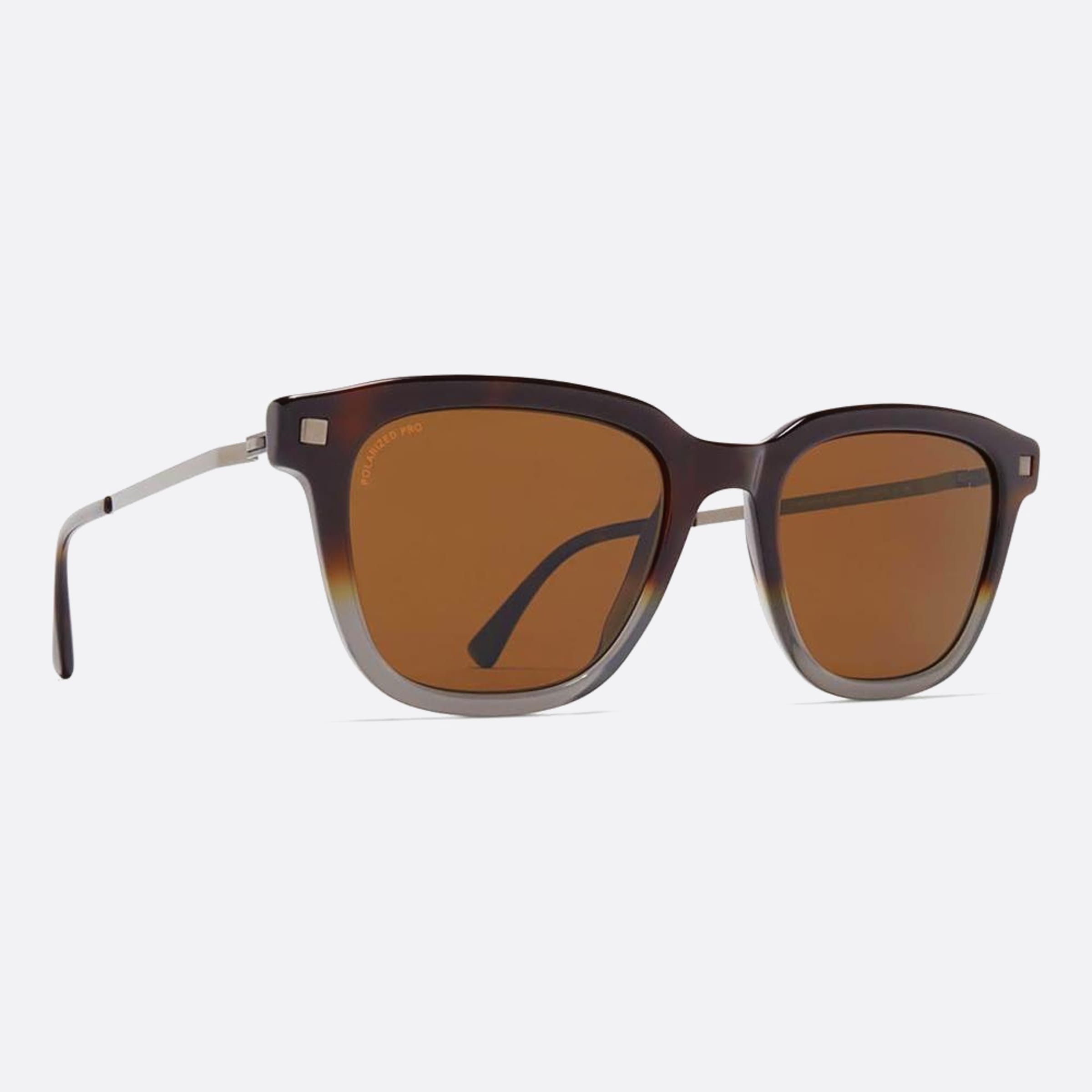 Mykita 51mm Holm Grey Geometric Polarized Unisex Sunglasses - Side View