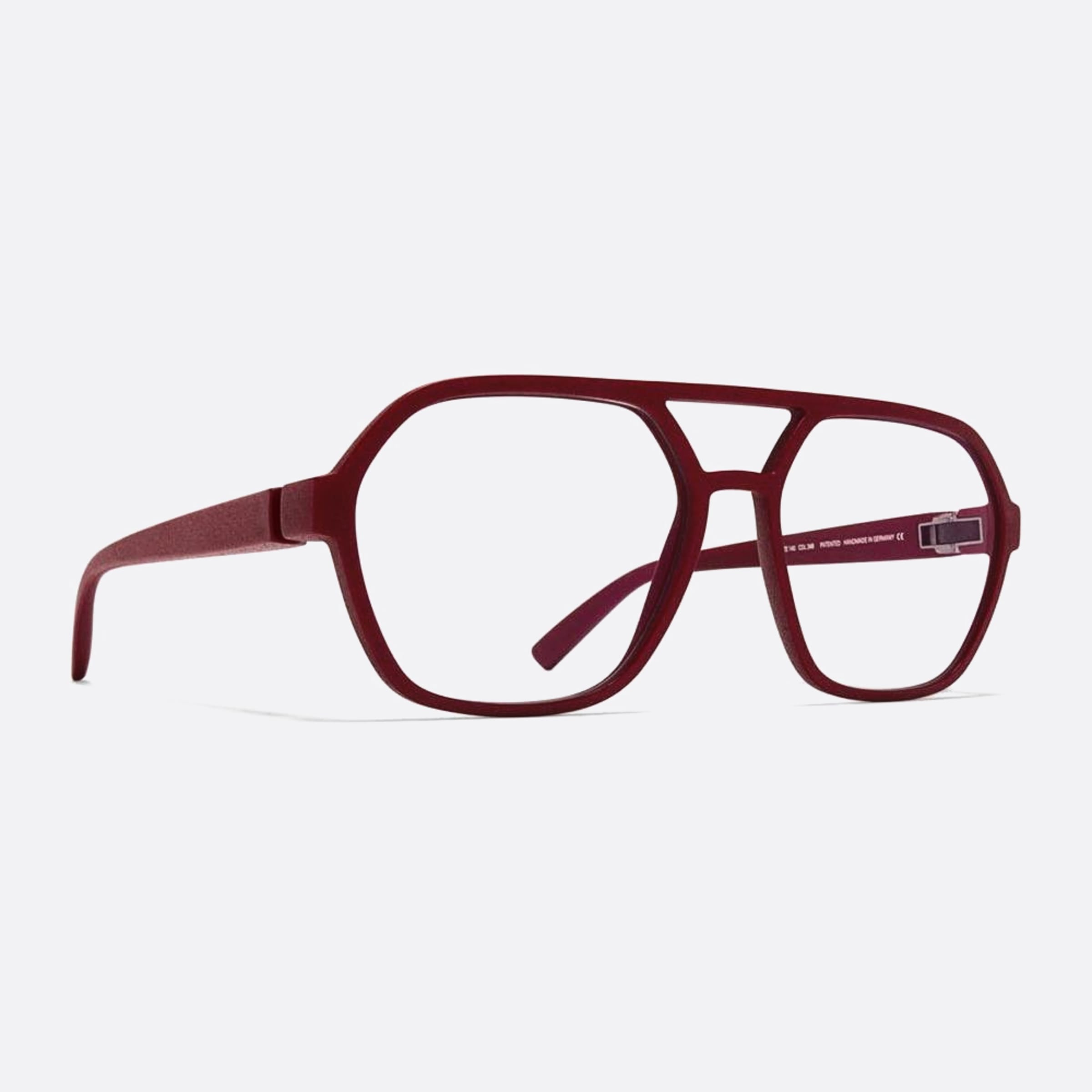 Mykita 57mm Hydra Red Geometric Unisex Eyeglasses - Side View