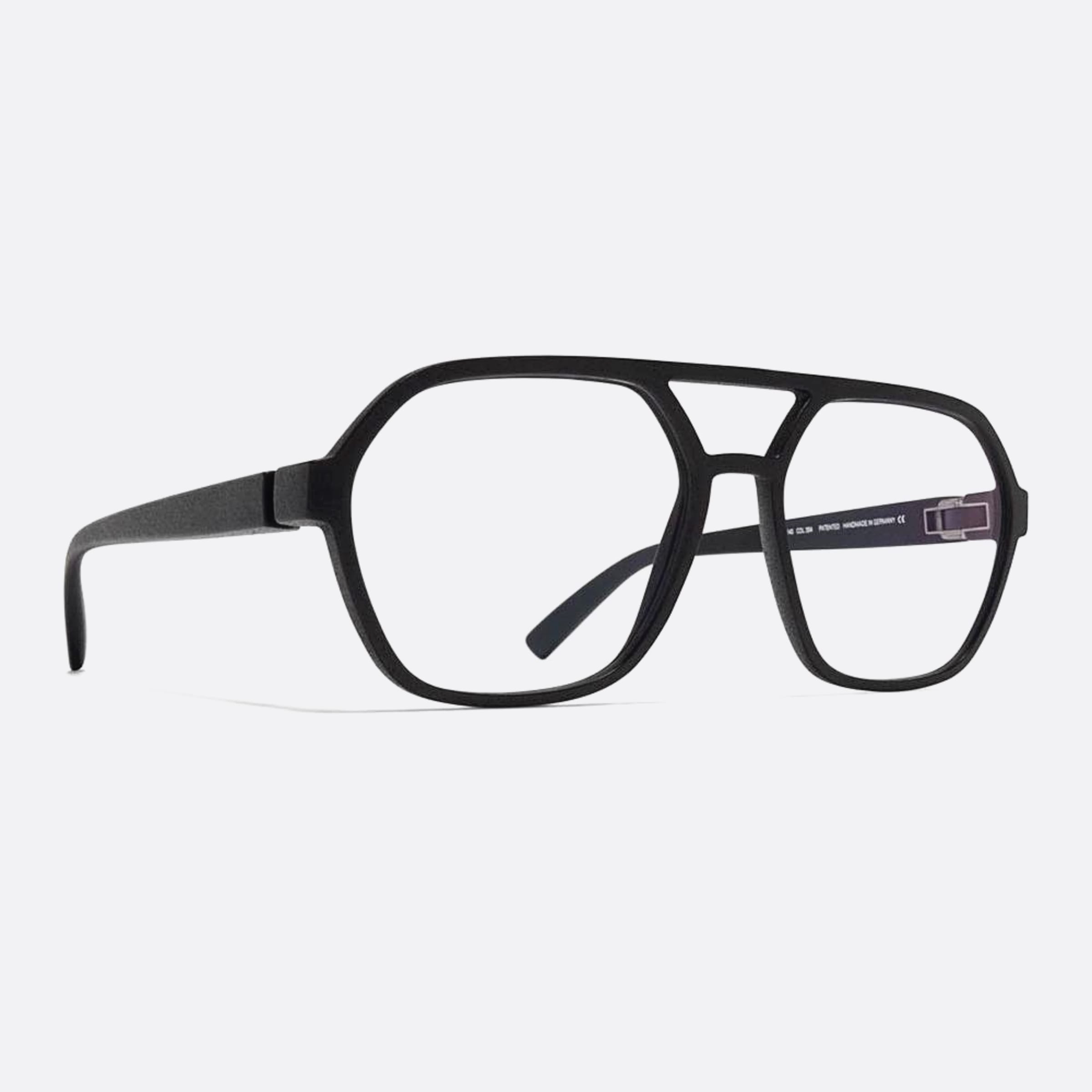 Mykita 57mm Hydra Black Geometric Unisex Eyeglasses - Side View
