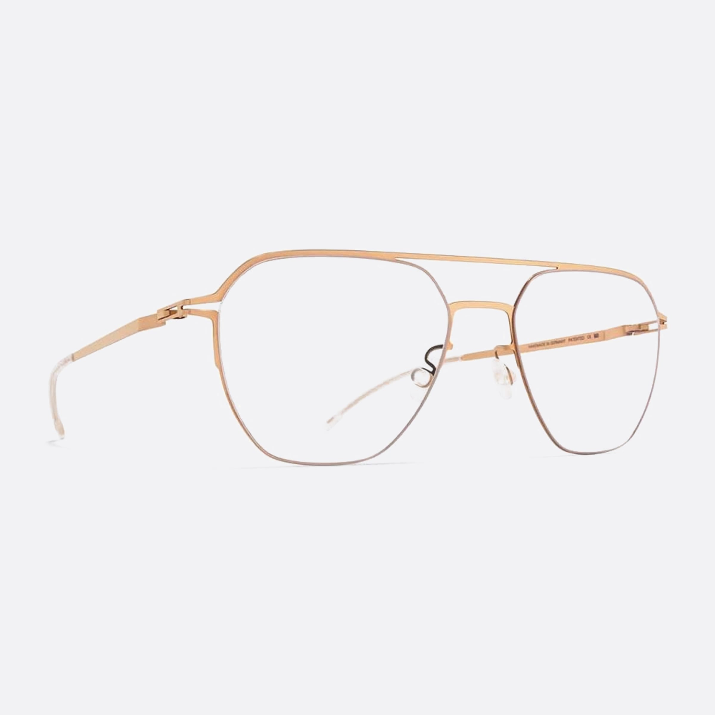 Mykita 53mm Imba Gold Pilot Unisex Eyeglasses - Side View