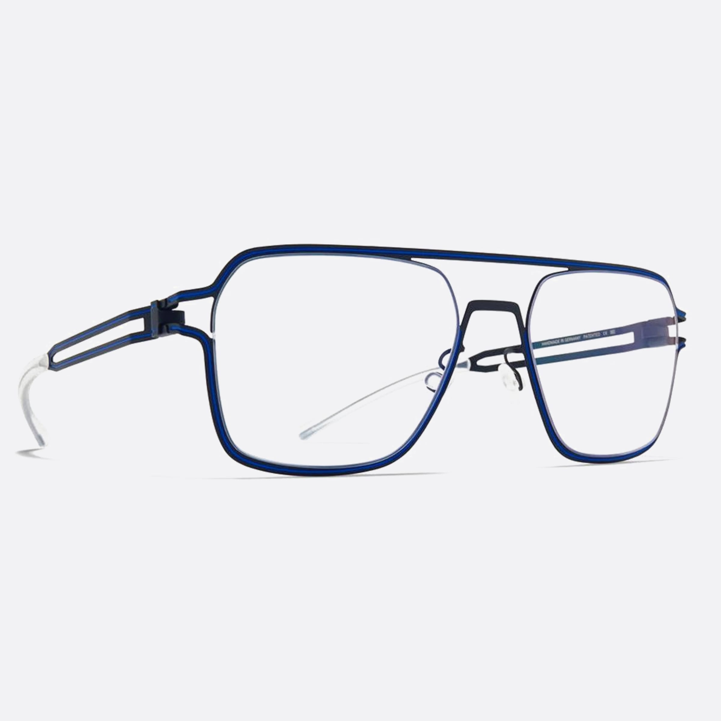 Mykita 54mm Jalo Blue Squared Unisex Eyeglasses - Side View