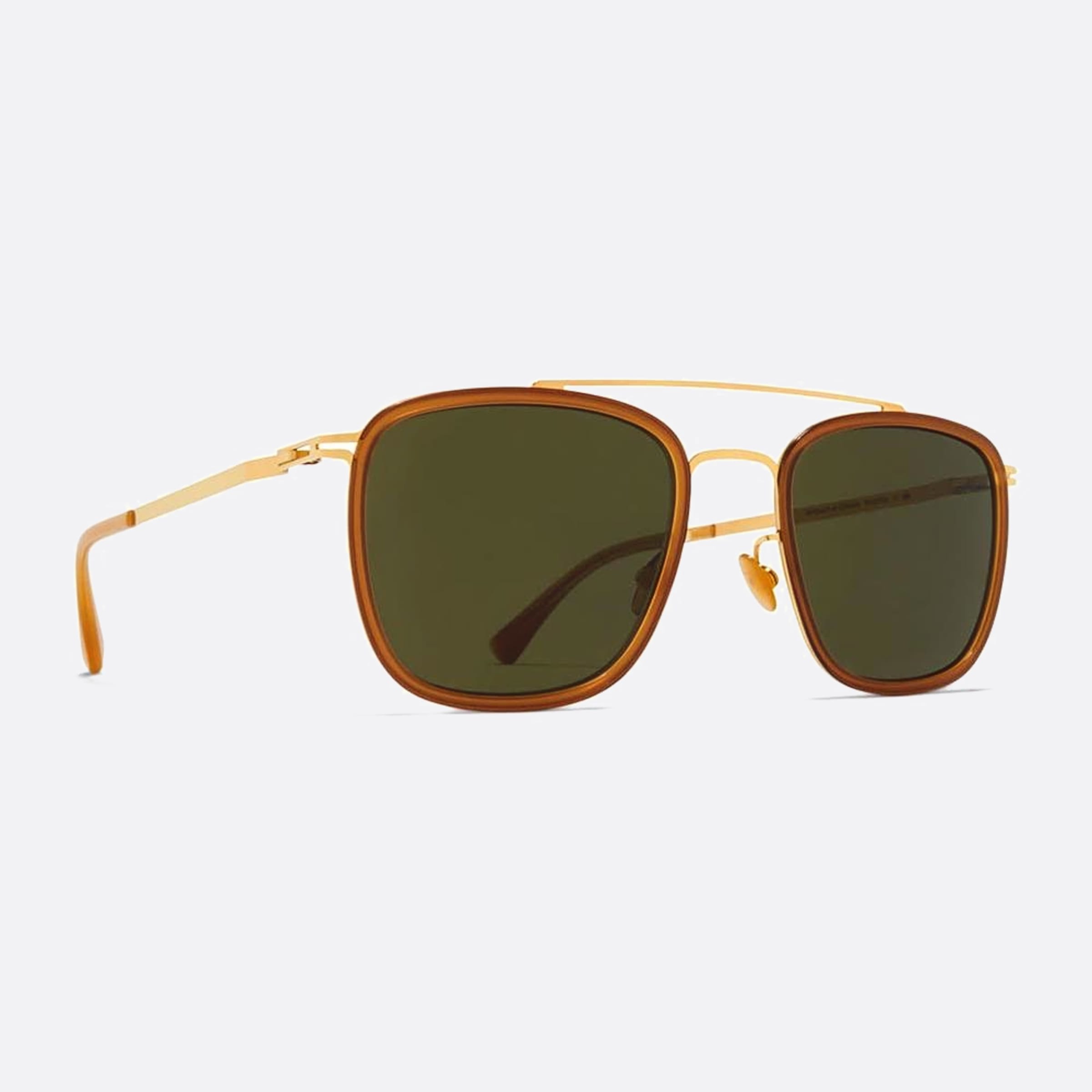 Mykita 51mm Jeppe Gold Geometric Unisex Sunglasses - Side View