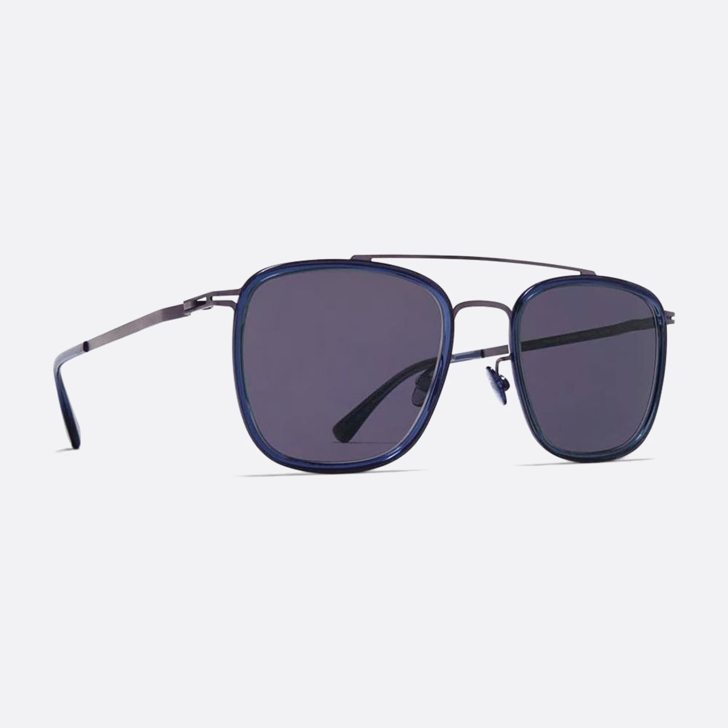 Mykita 51mm Jeppe Blue Geometric Unisex Sunglasses - Side View