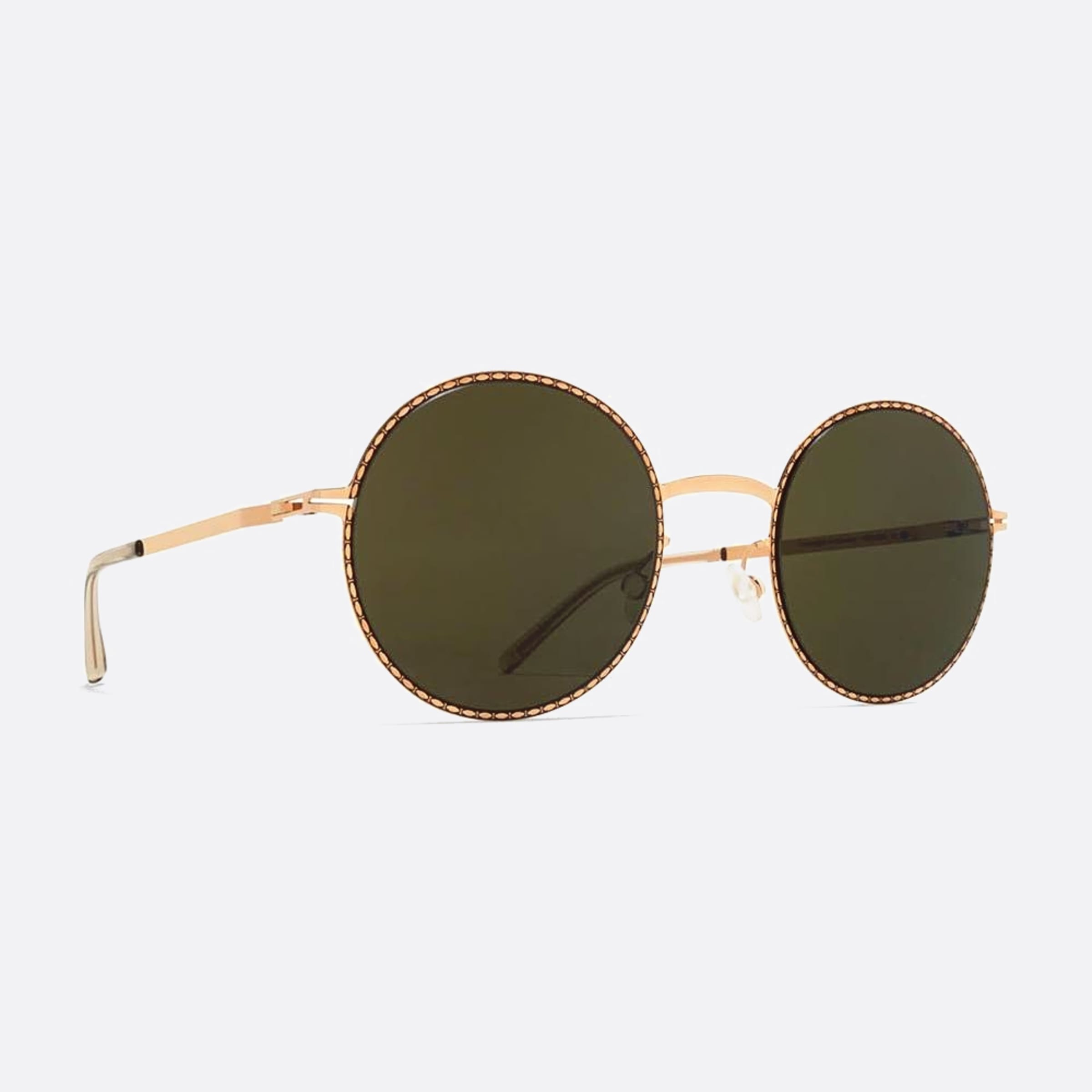 Mykita 50mm Lale Rose Gold Round Unisex Sunglasses - Side View