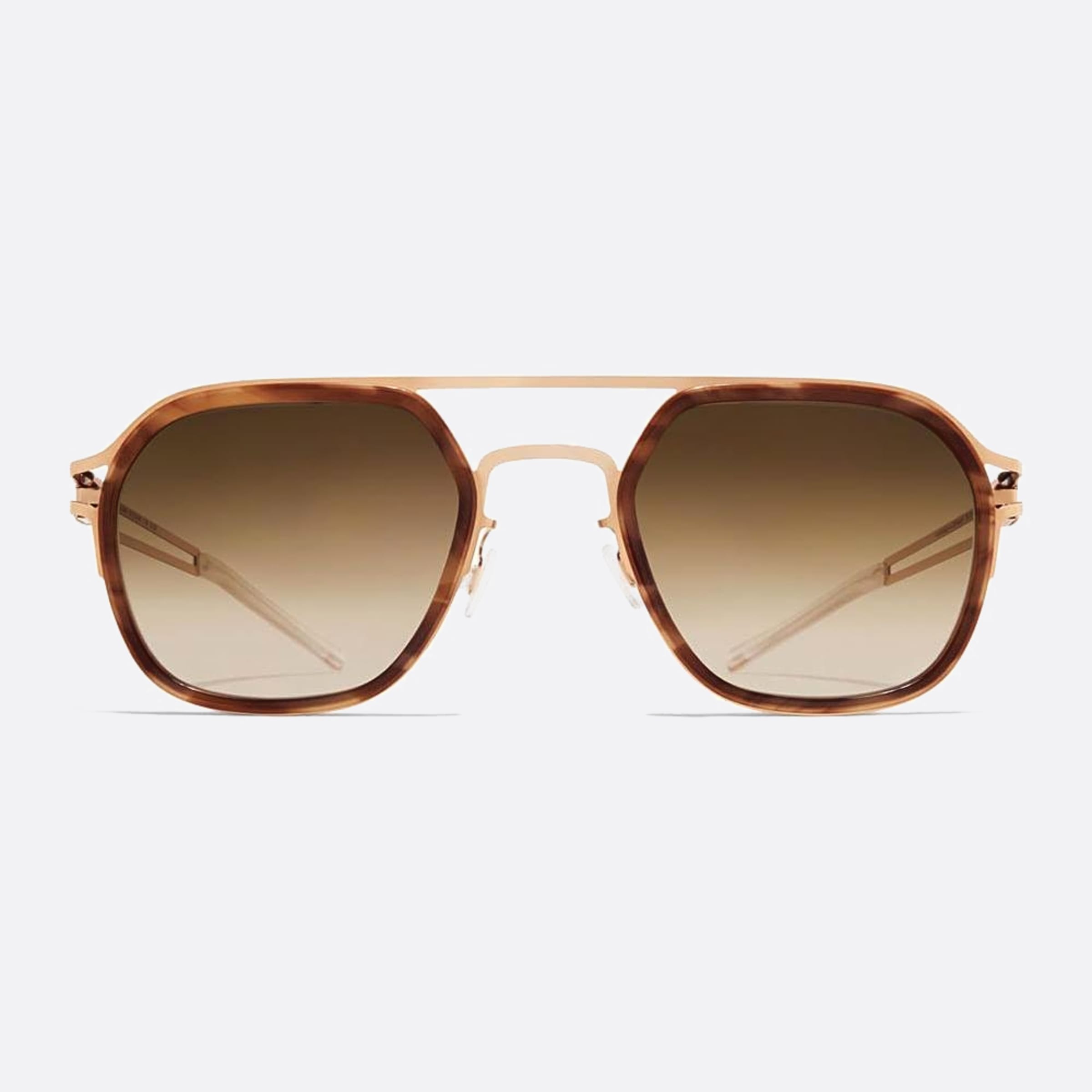 Mykita 50mm Leeland Rose Gold Geometric Unisex Sunglasses - Main View