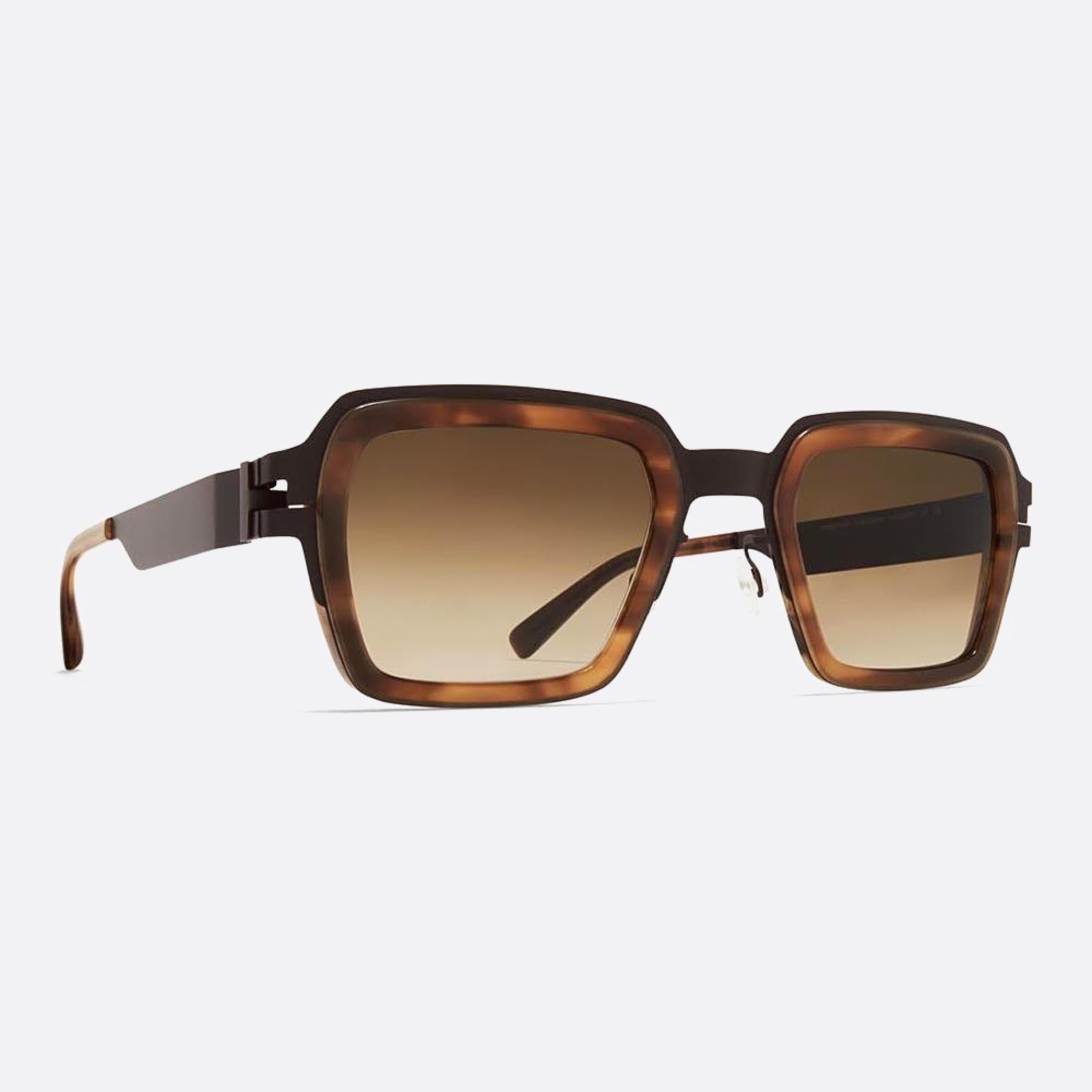 Mykita 50mm Lennon Havana Rectangle Unisex Sunglasses - Side View