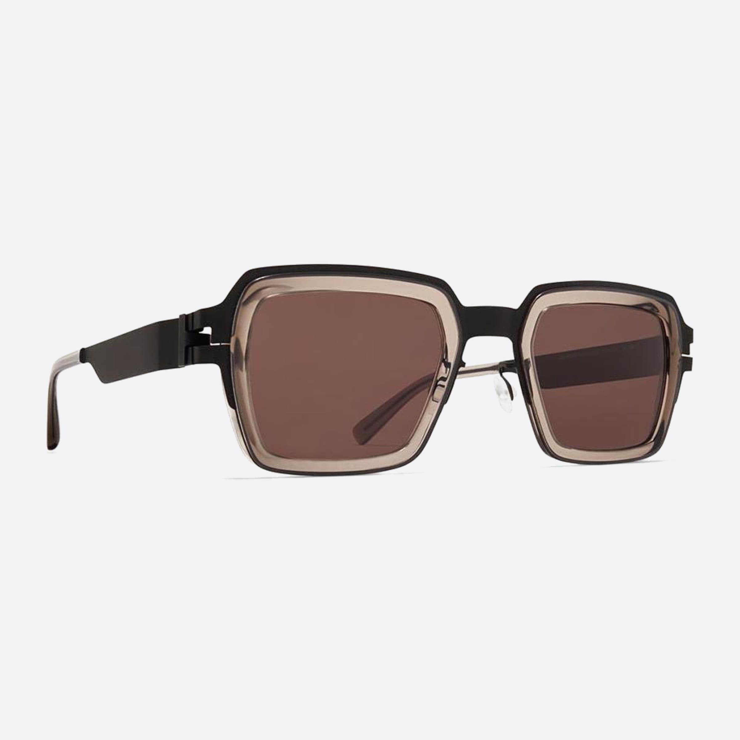 Mykita 50mm Lennon Black Rectangle Unisex Sunglasses - Side View