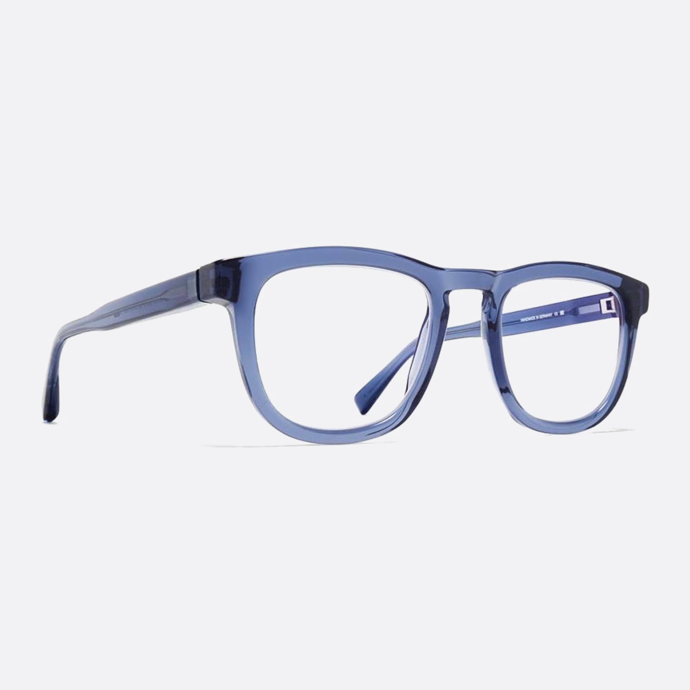 Mykita 50mm Lerato Blue Squared Unisex Eyeglasses - Side View