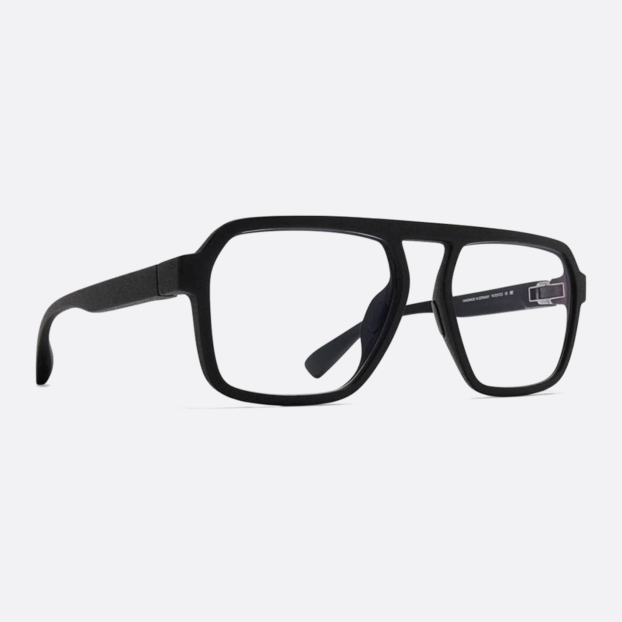 Mykita 56mm Leto Black Geometric Unisex Eyeglasses - Side View
