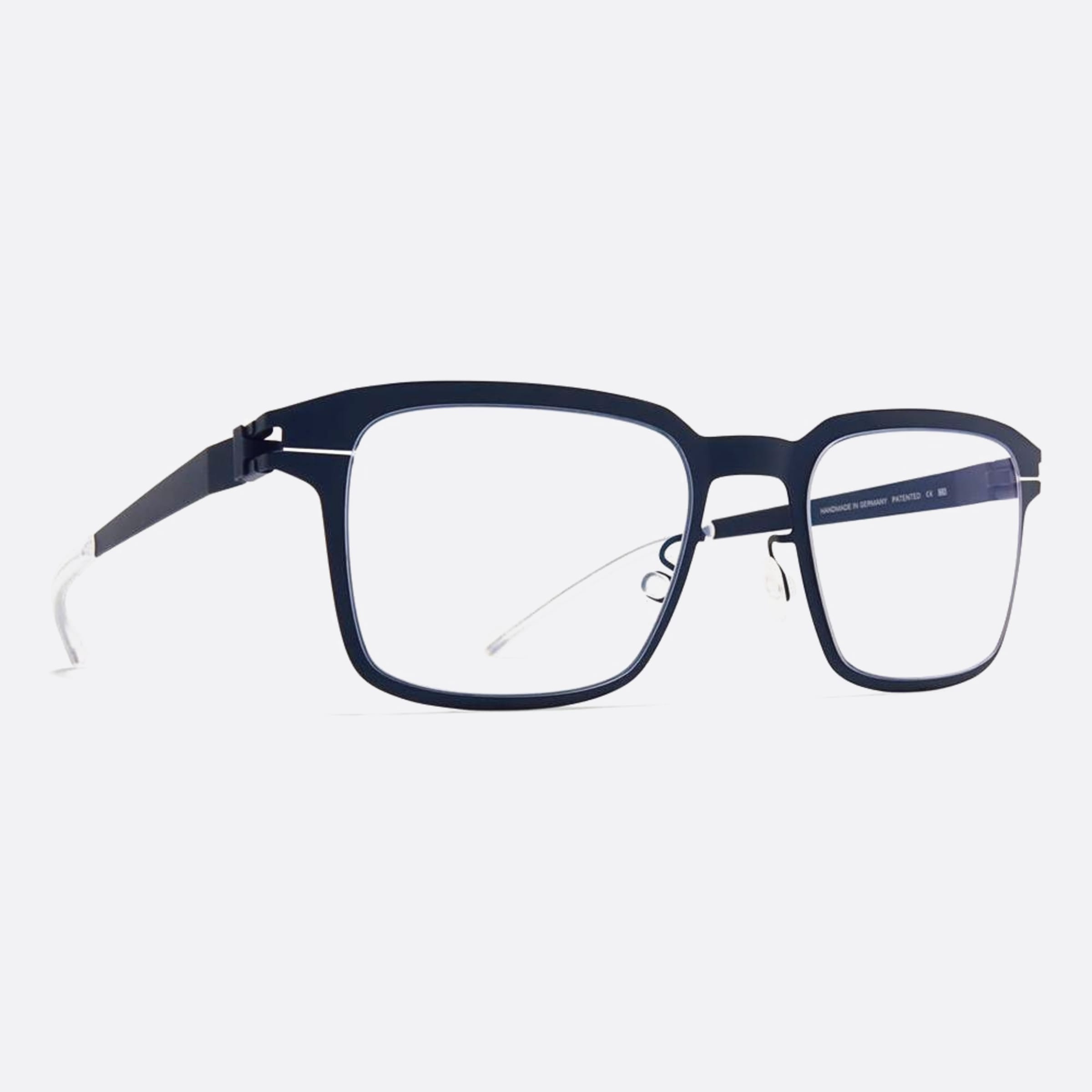 Mykita 51mm Matis Blue Squared Unisex Eyeglasses - Side View
