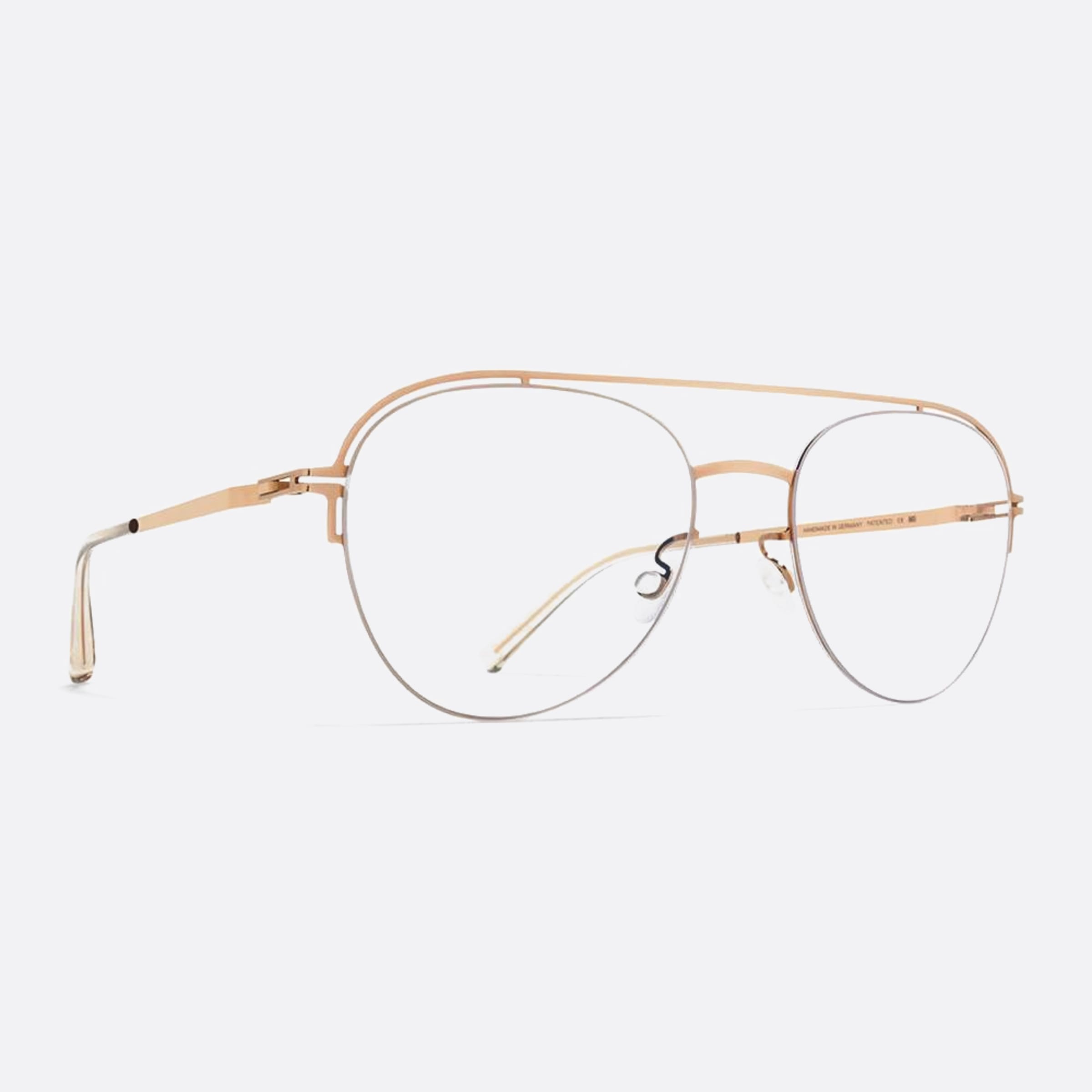 Mykita 52mm Misako Gold Pilot Unisex Eyeglasses - Side View