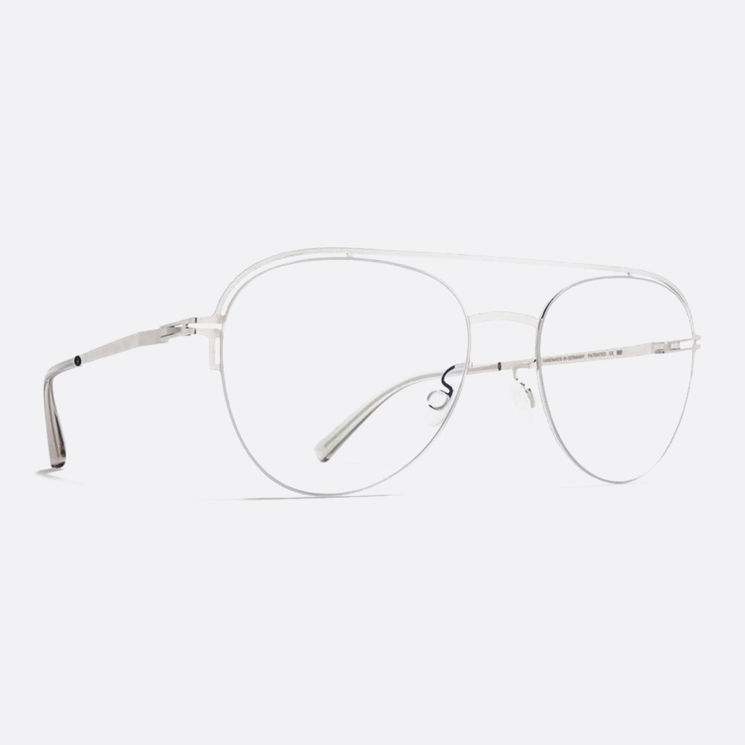 Mykita 52mm Misako Silver Pilot Unisex Eyeglasses - Side View