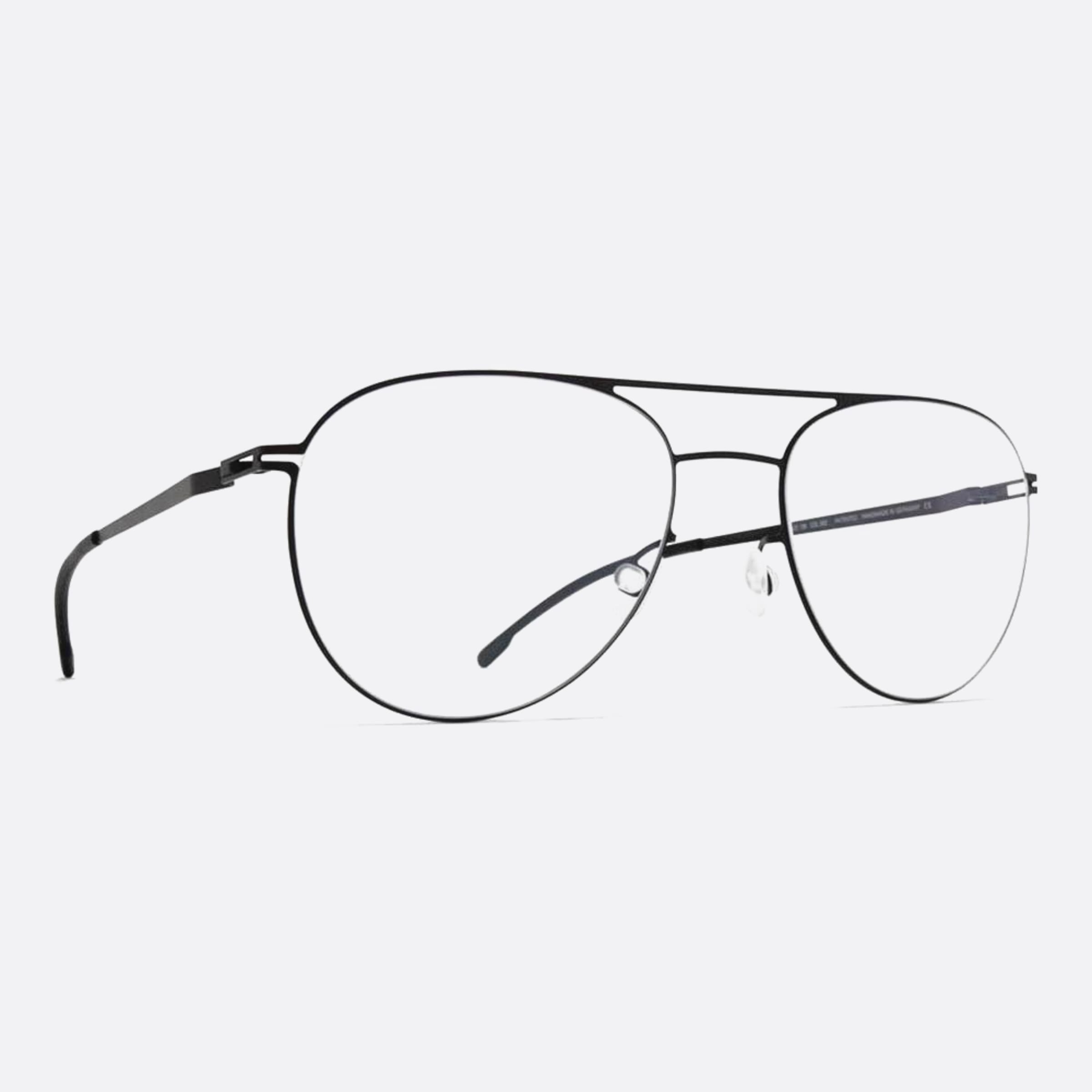 Mykita 52mm Niken Black Pilot Unisex Eyeglasses - Side View