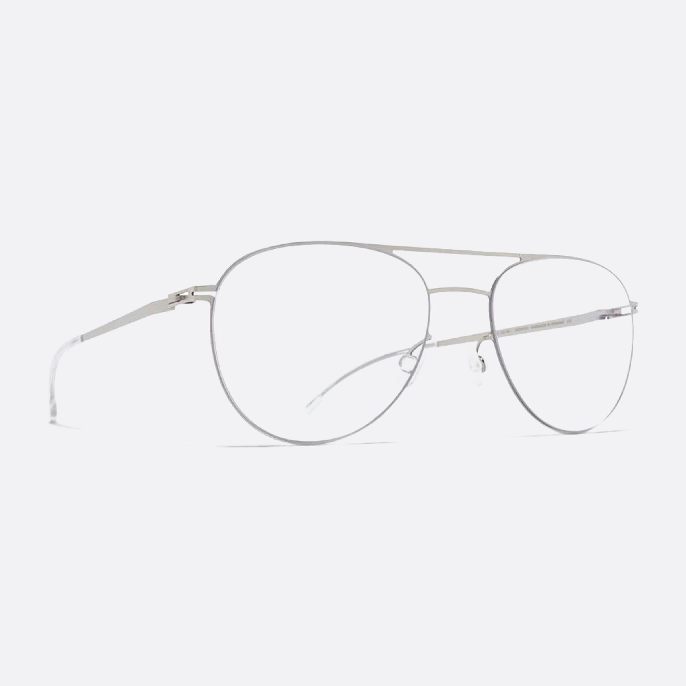Mykita 52mm Unisex Niken Silver Pilot Eyeglasses - Side View