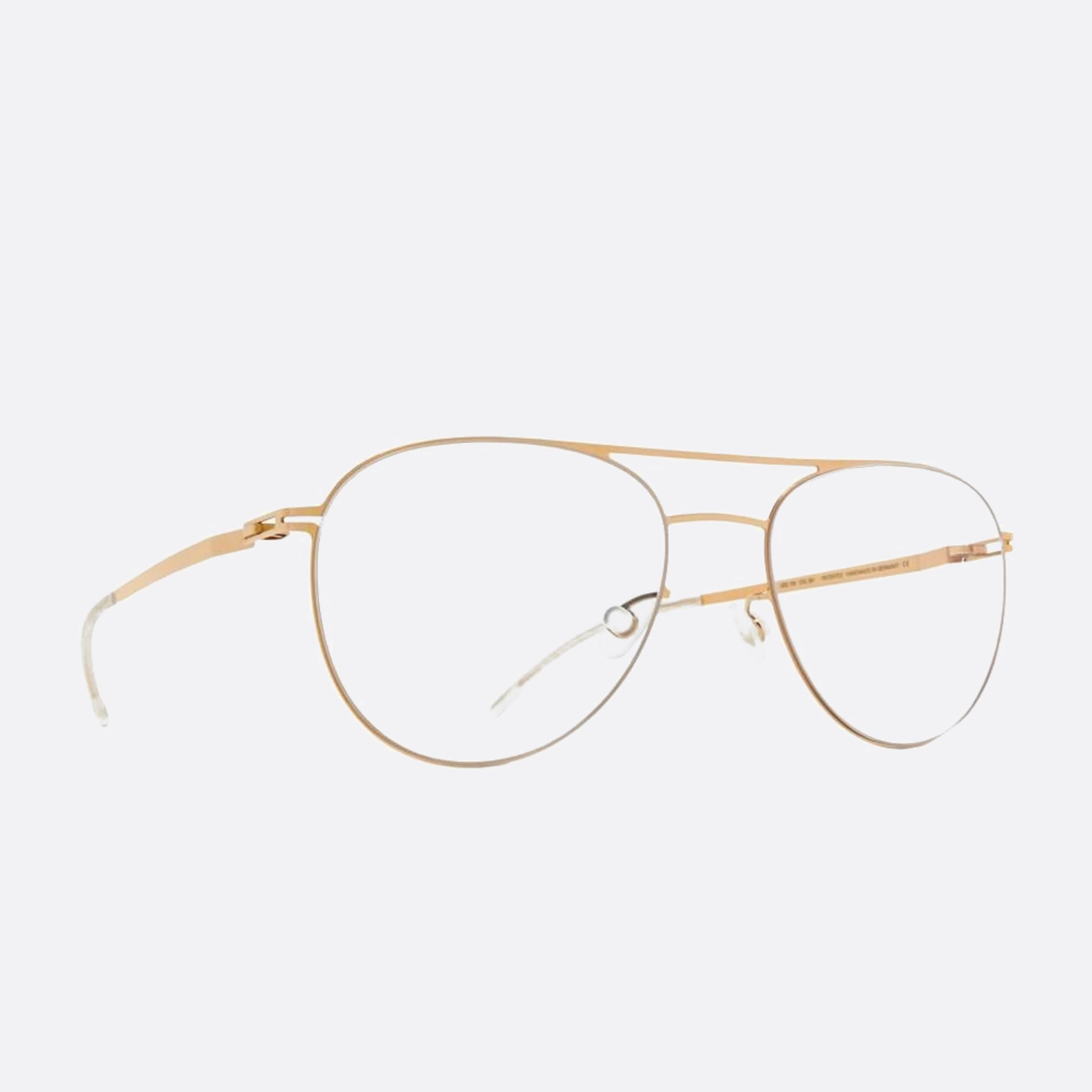 Mykita 52mm Niken Gold Pilot Unisex Eyeglasses - Side View