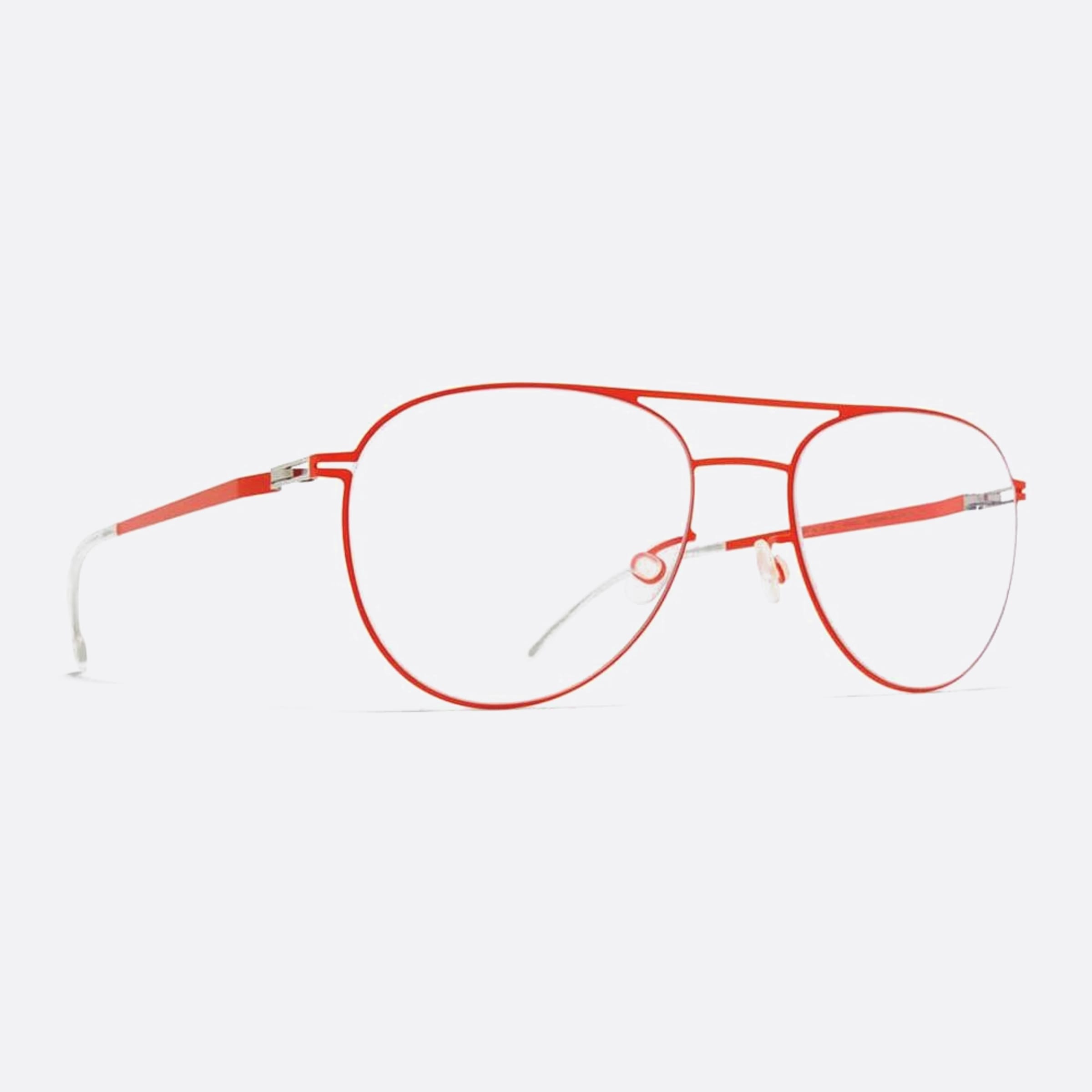Mykita 52mm Niken Orange Pilot Unisex Eyeglasses - Side View