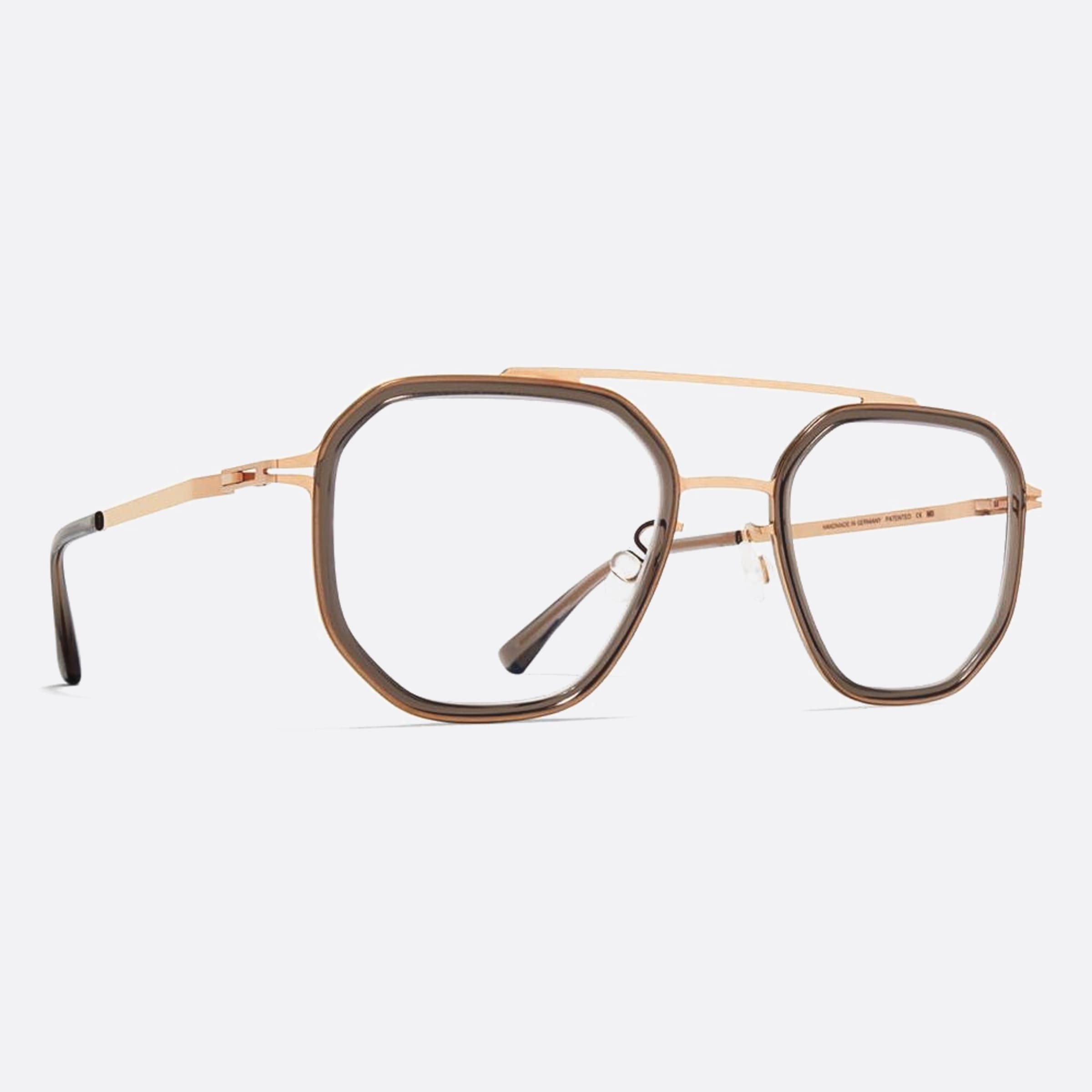 Mykita 51mm Unisex Satu Brown Geometric Eyeglasses - Side View