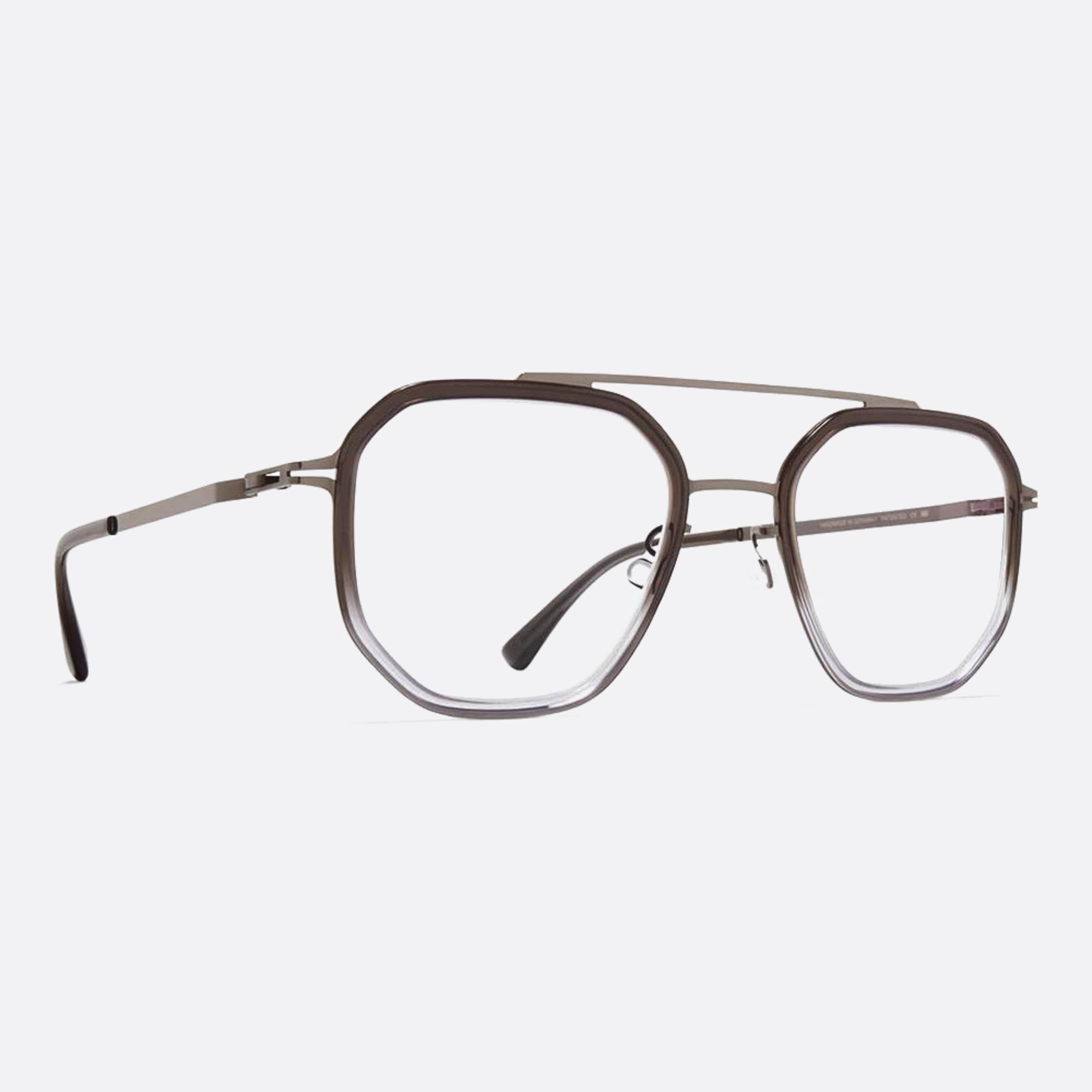 Mykita 51mm Satu Grey Geometric Unisex Eyeglasses - Side View