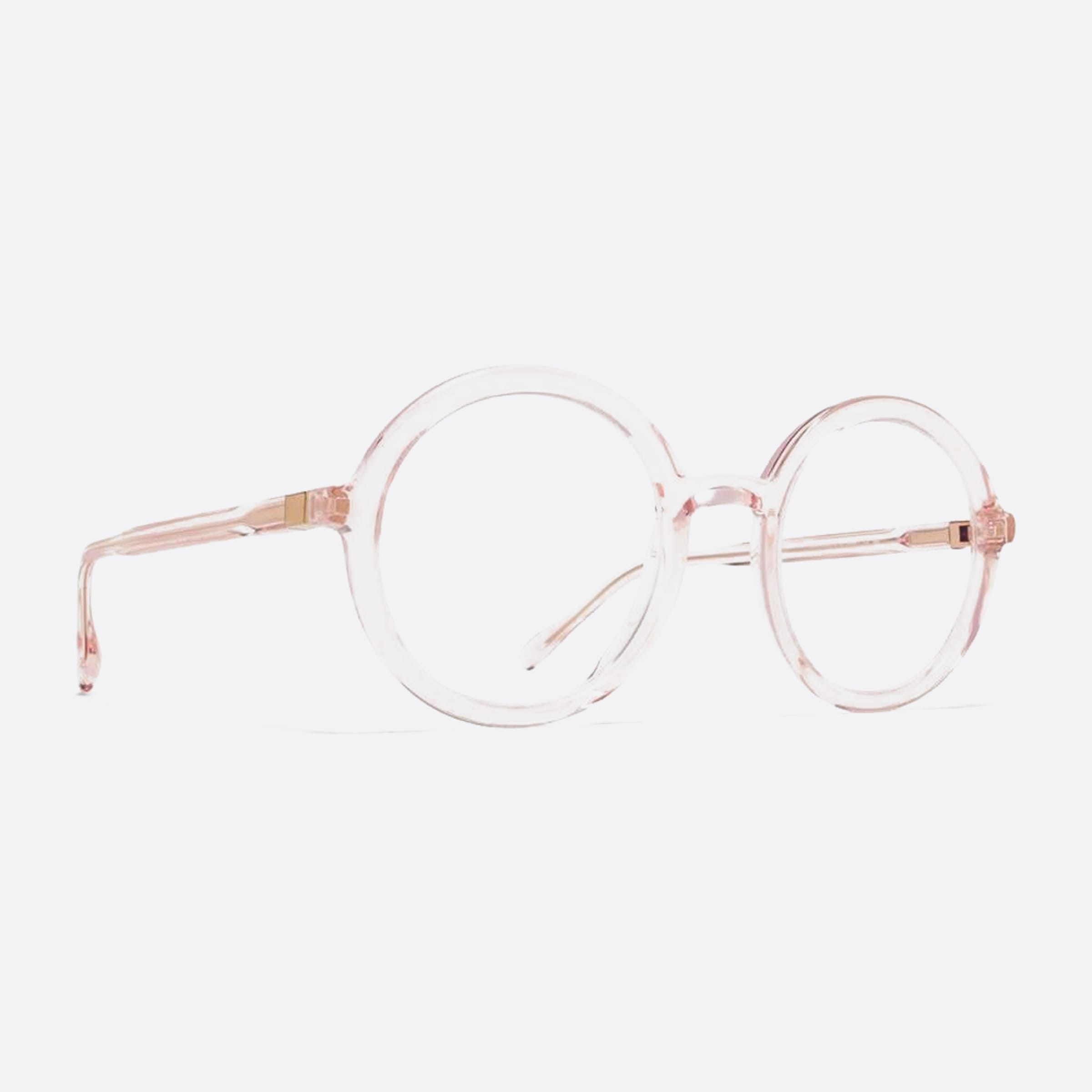 Mykita 49mm Teema Pink Round Unisex Eyeglasses - Side View