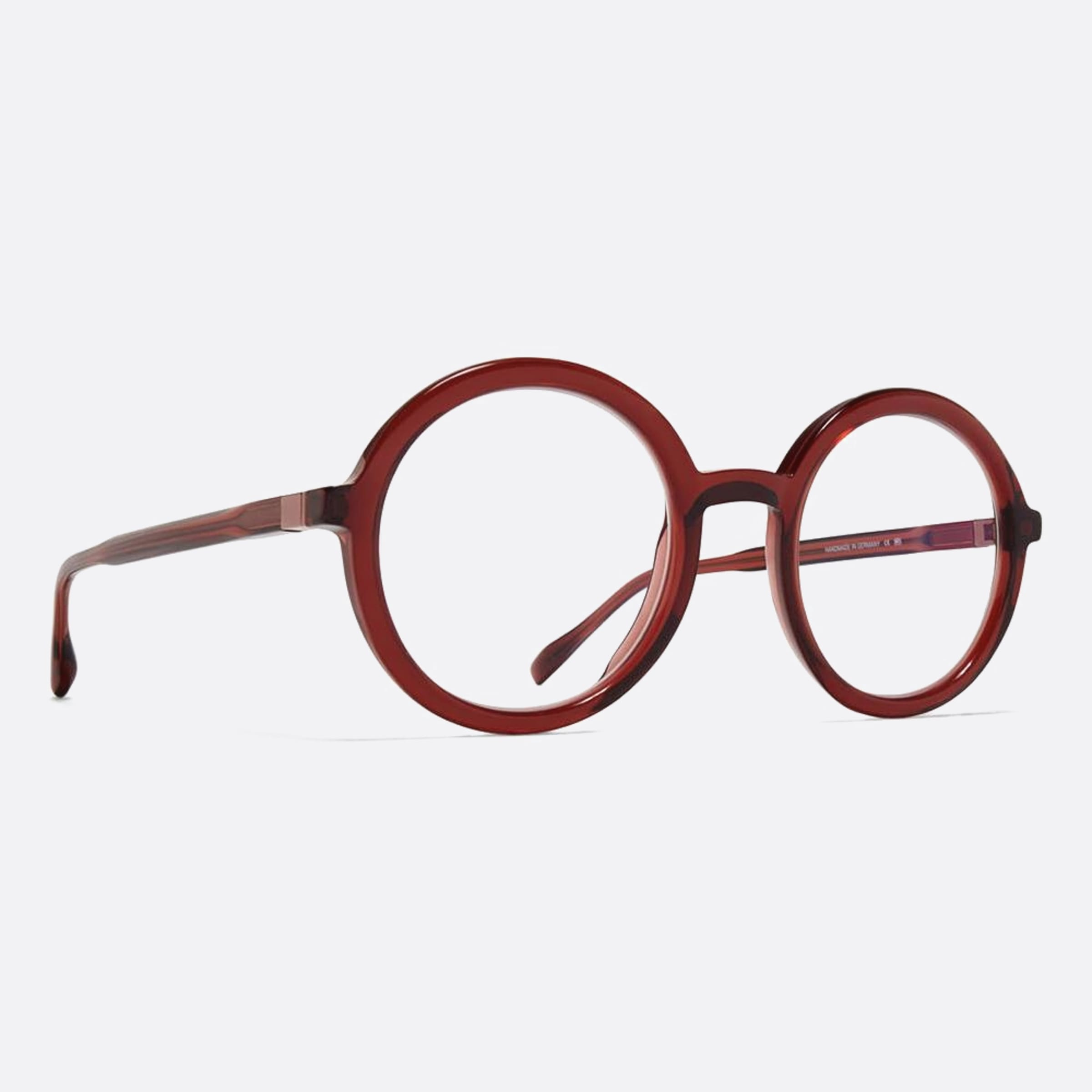 Mykita 49mm Teema Red Round Unisex Eyeglasses - Side View