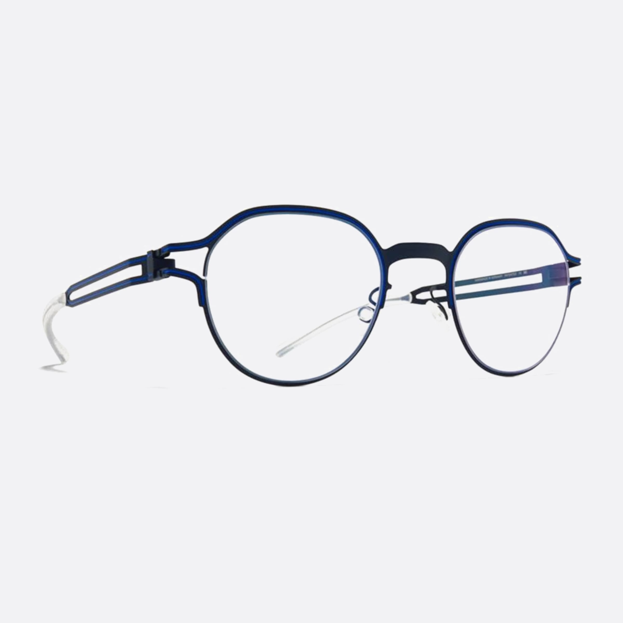 Mykita 47mm Vaasa Blue Pantos Unisex Eyeglasses - Side View