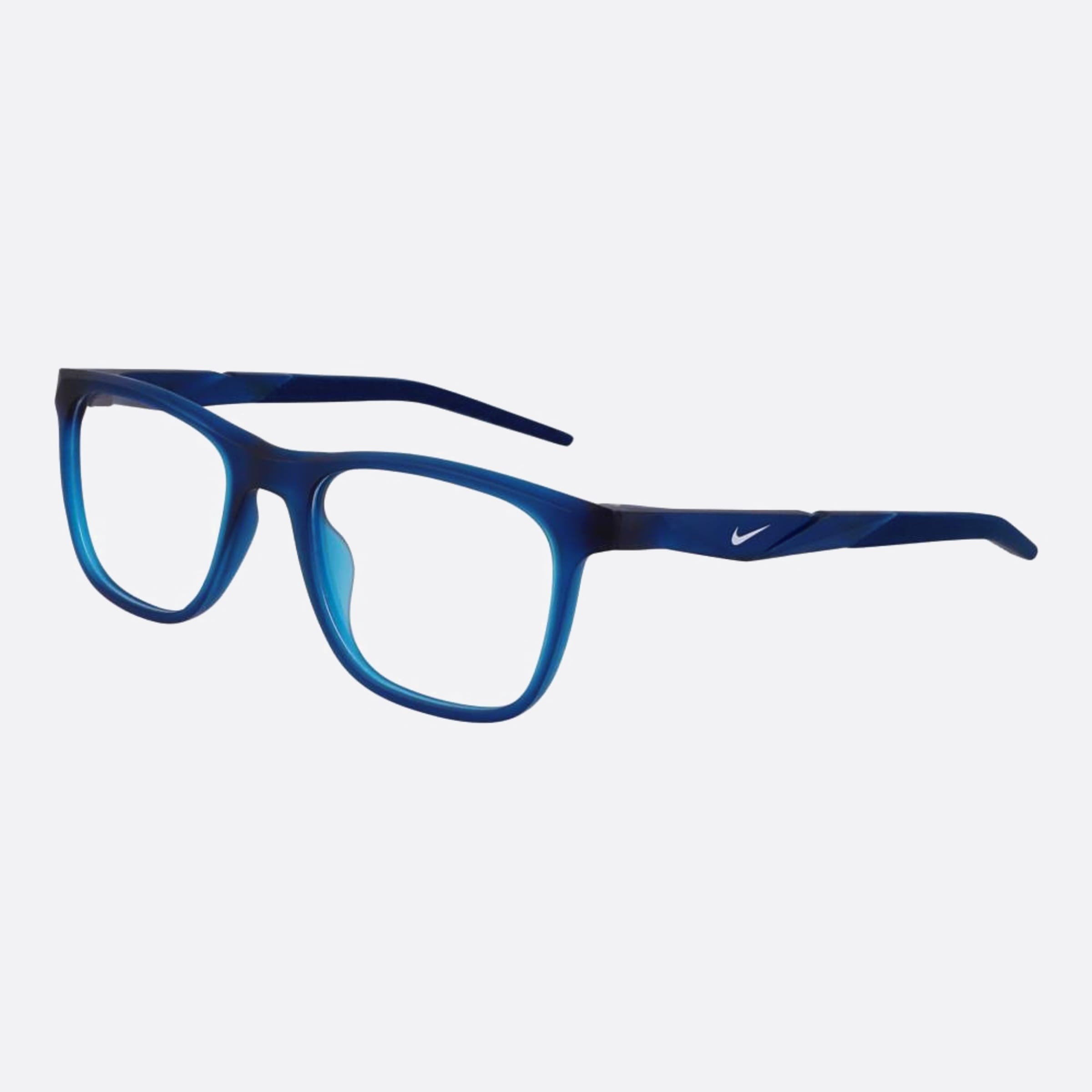 Nike 53mm Nike Blue Rectangle Men Eyeglasses - Side View
