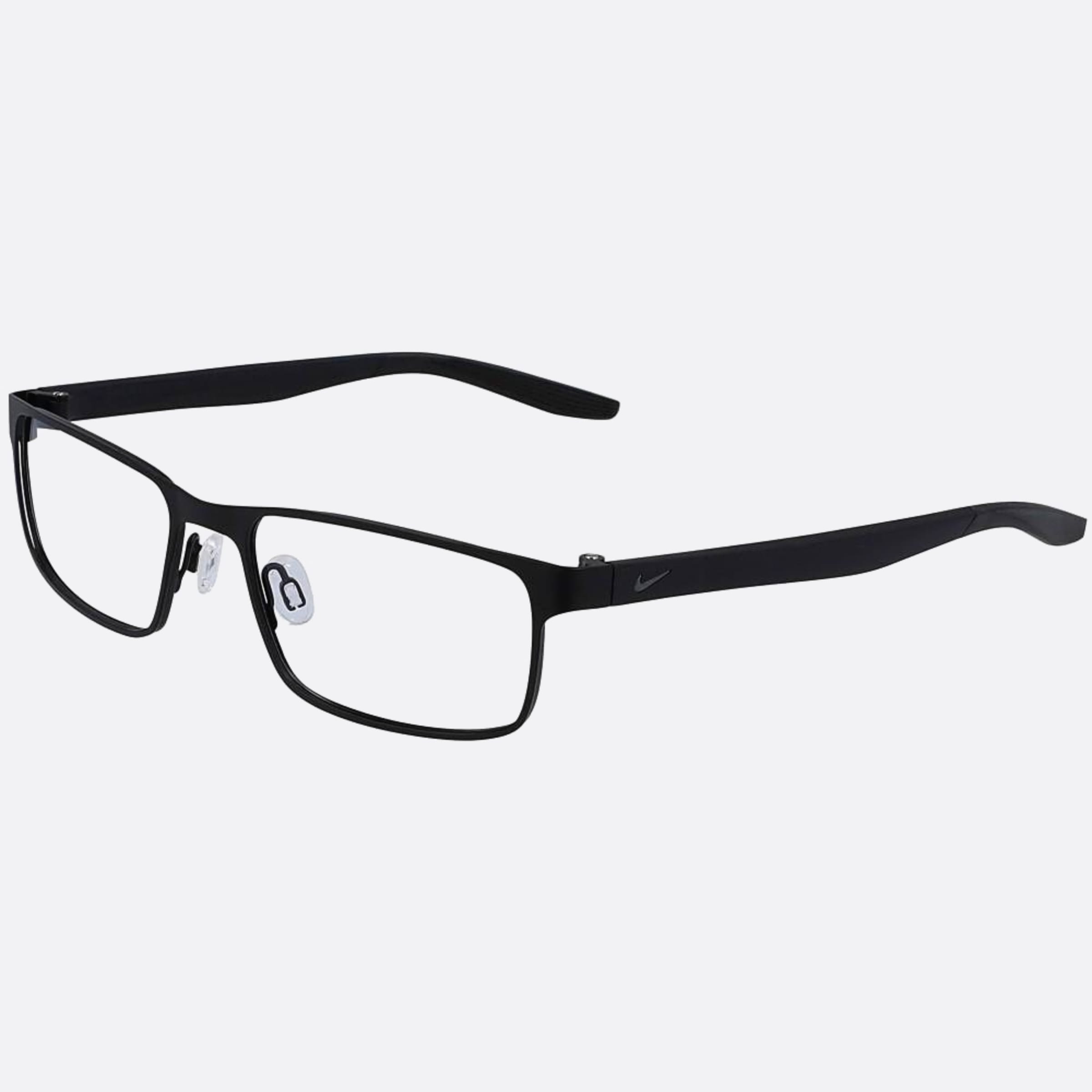Nike 53mm Nike Black Geometric Unisex Eyeglasses - Main View