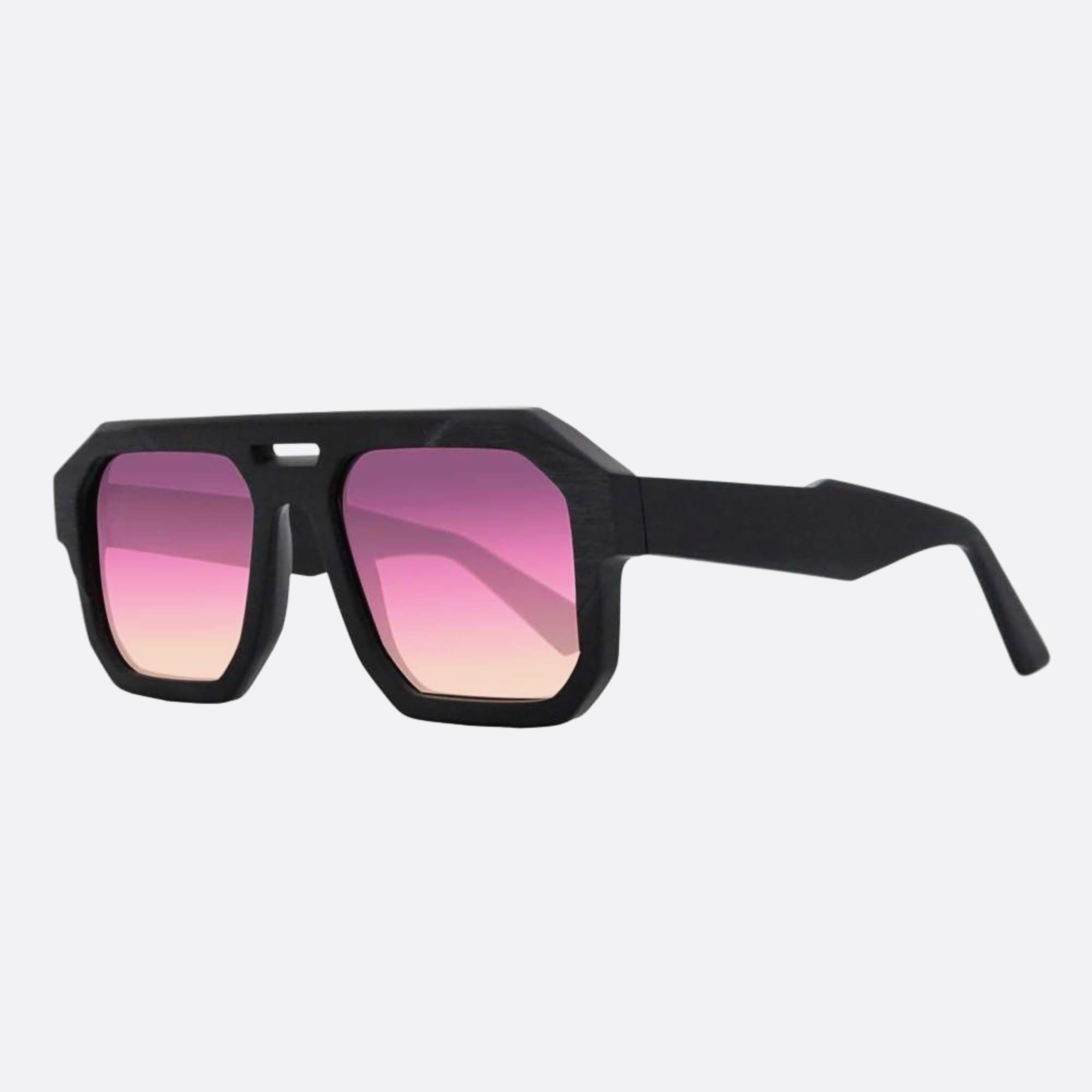Ophy 56mm Gehry Lava Black Geometric Men Sunglasses - Side View