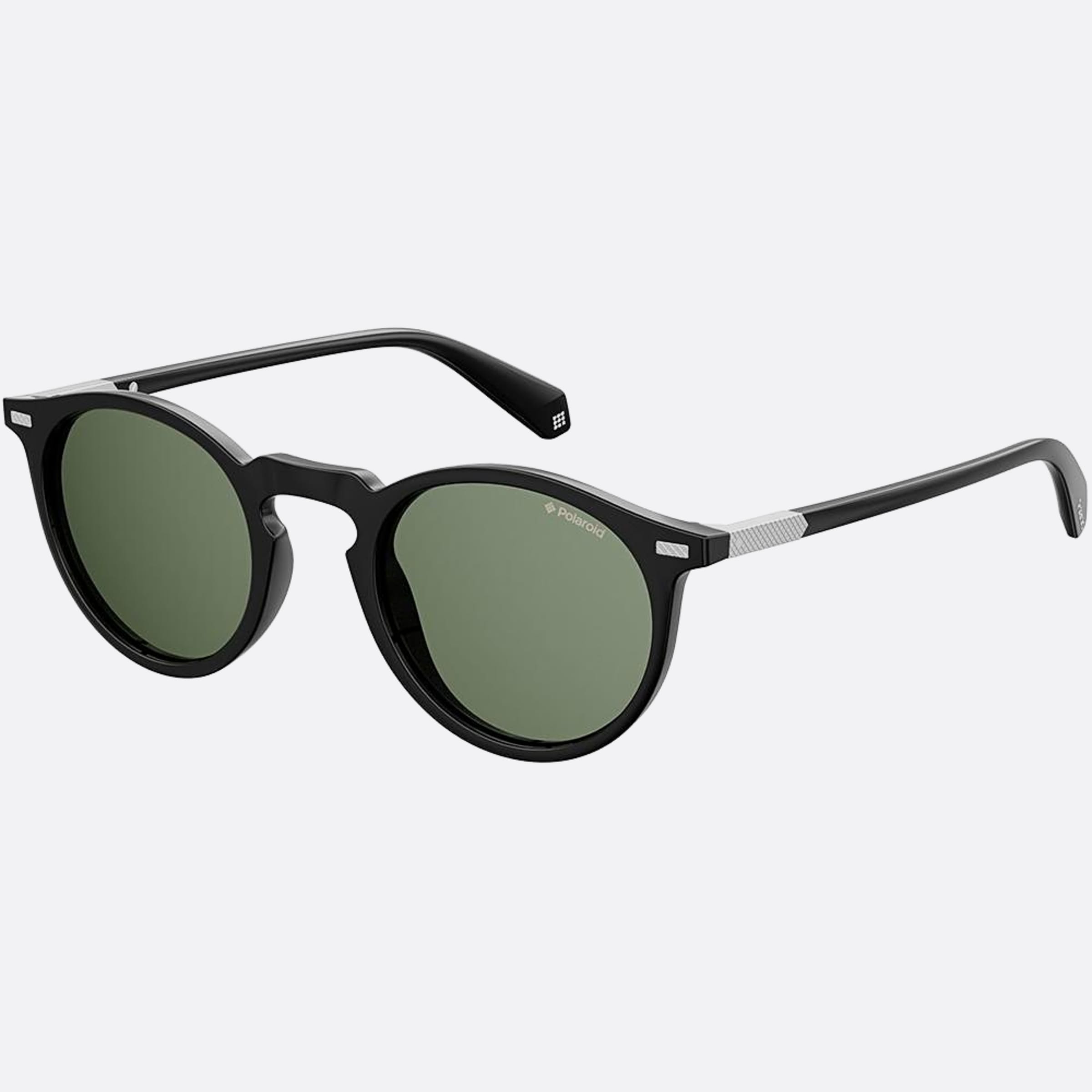 Polaroid 47mm Pld Black Round Polarized Men Sunglasses - Side View
