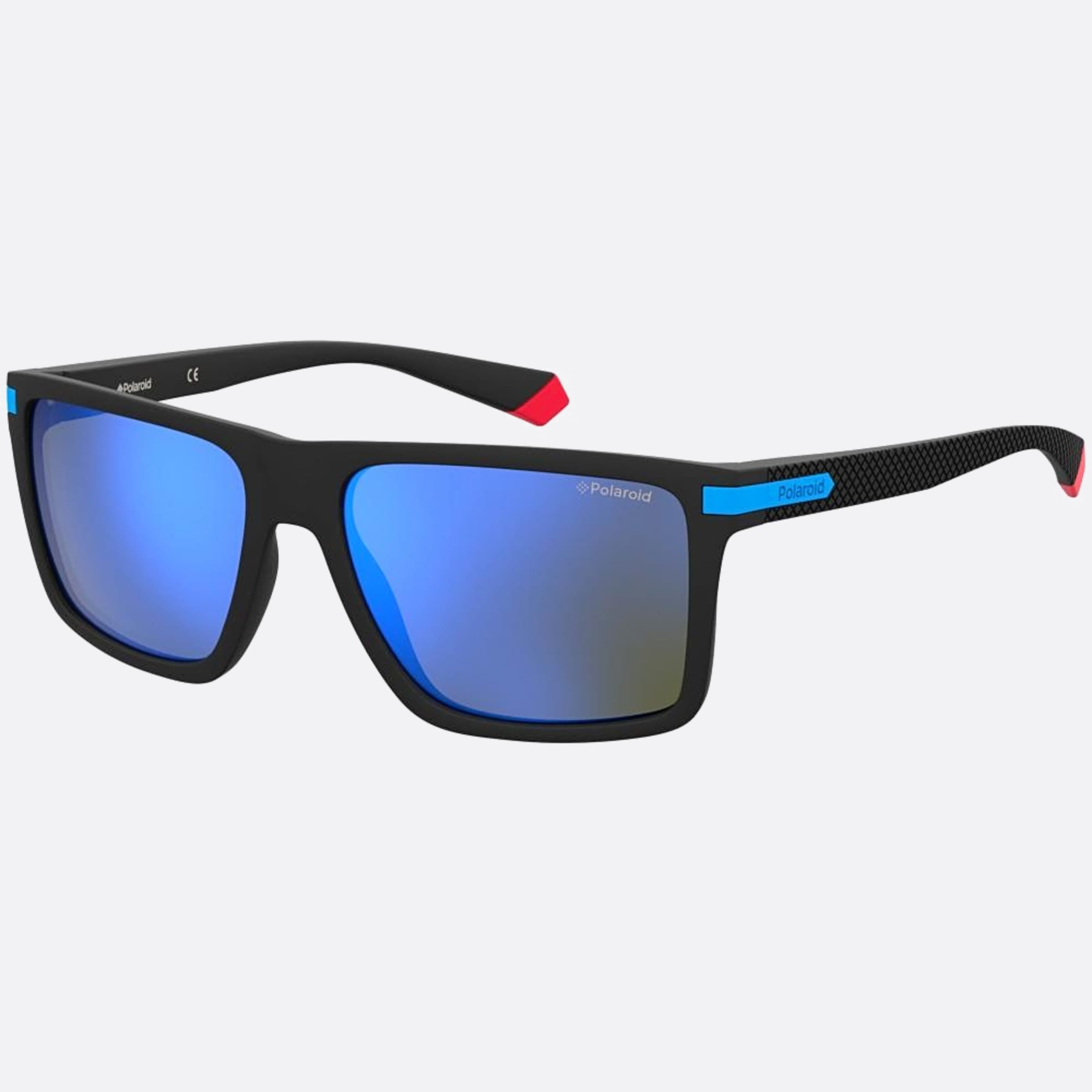 Polaroid 56mm Pld D51 Black Squared Polarized Men Sunglasses - Side View