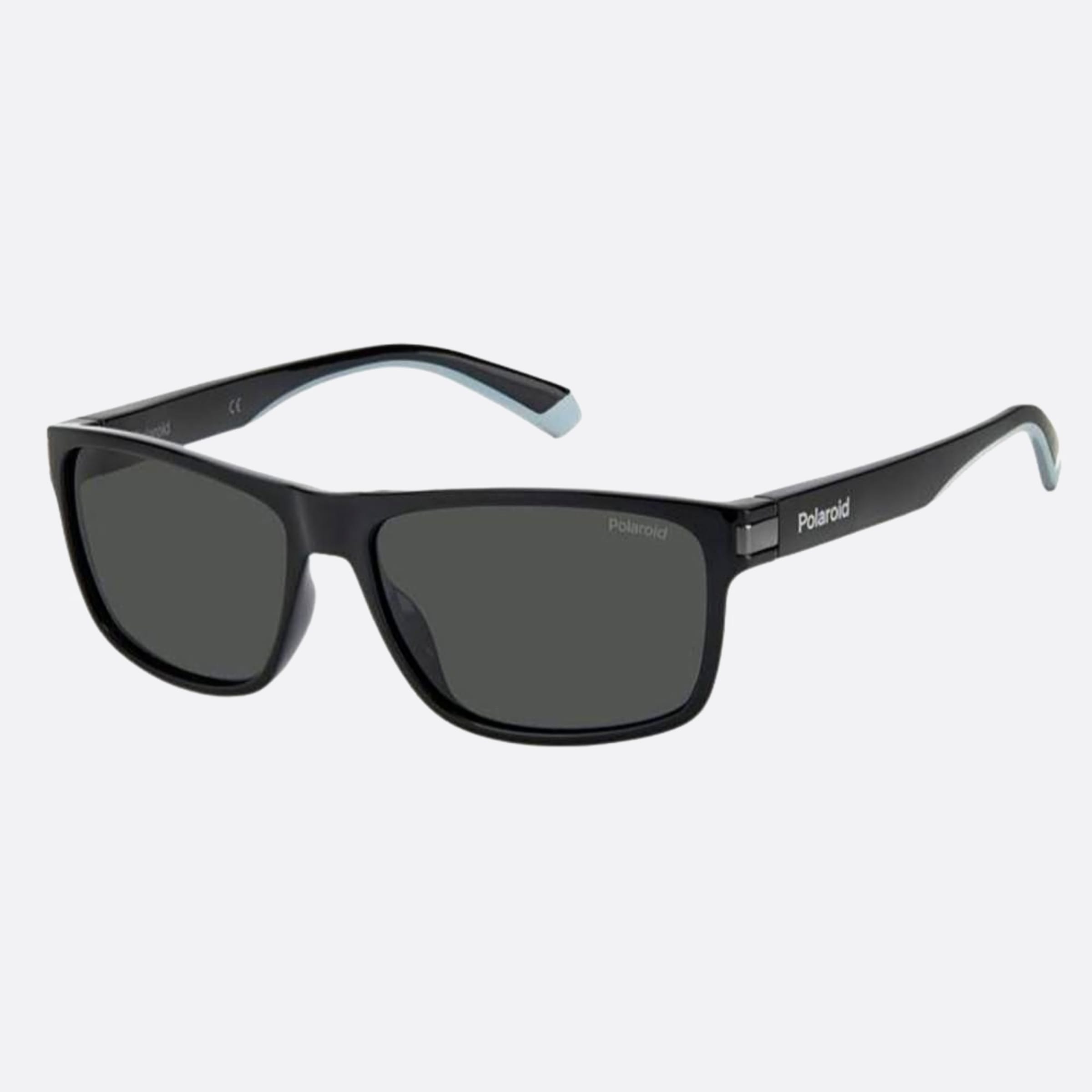 Polaroid 58mm Pld 08a Black Rectangle Men Sunglasses - Side View