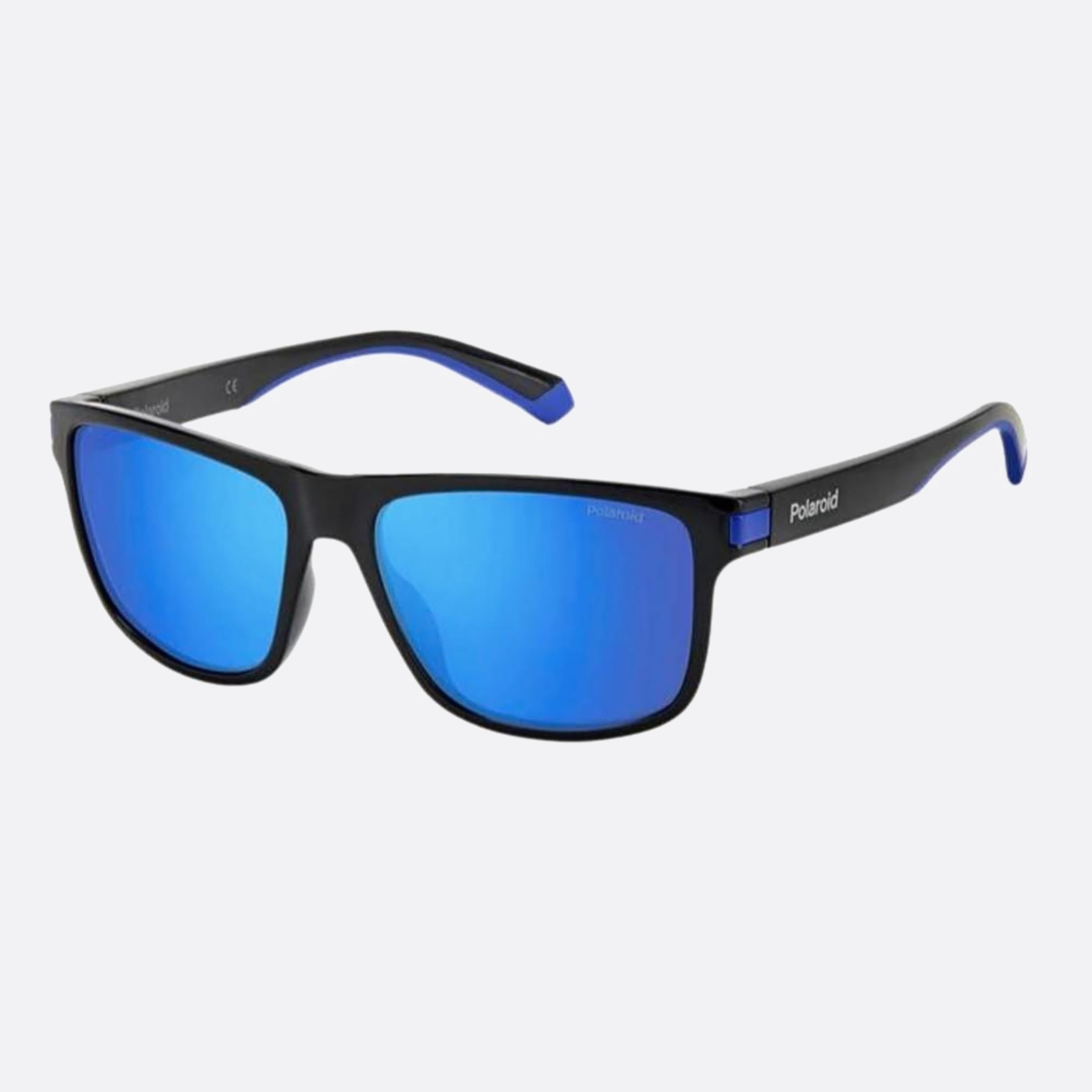 Polaroid 57mm Pld D51 Black Squared Polarized Men Sunglasses - Side View