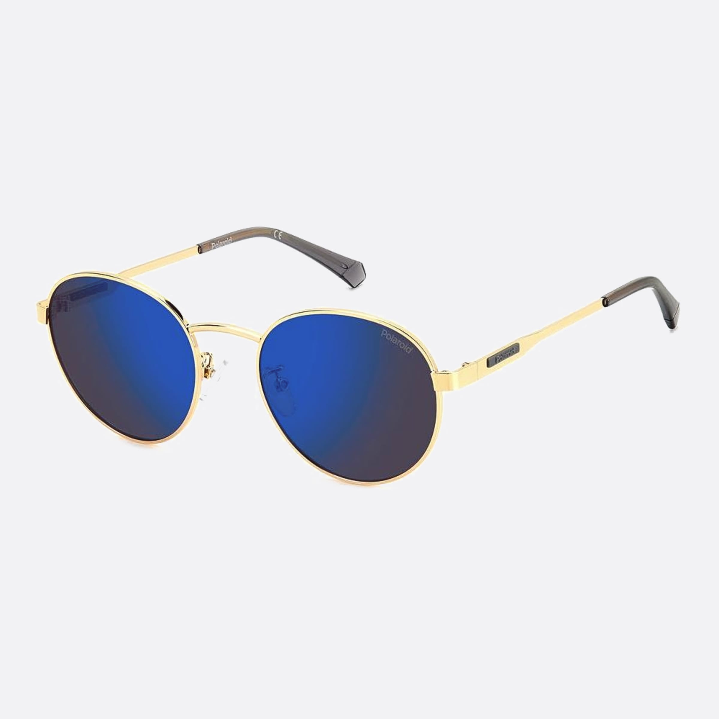 Polaroid 52mm Pld J5g Gold Round Polarized Unisex Sunglasses - Side View