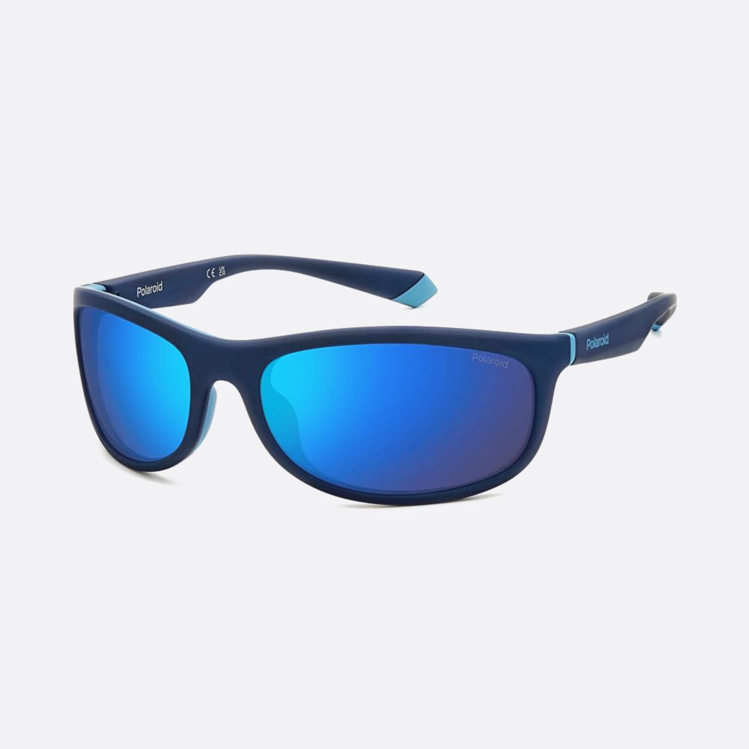 Polaroid 64mm Pld Fll Blue Rectangle Polarized Unisex Sunglasses - Side View