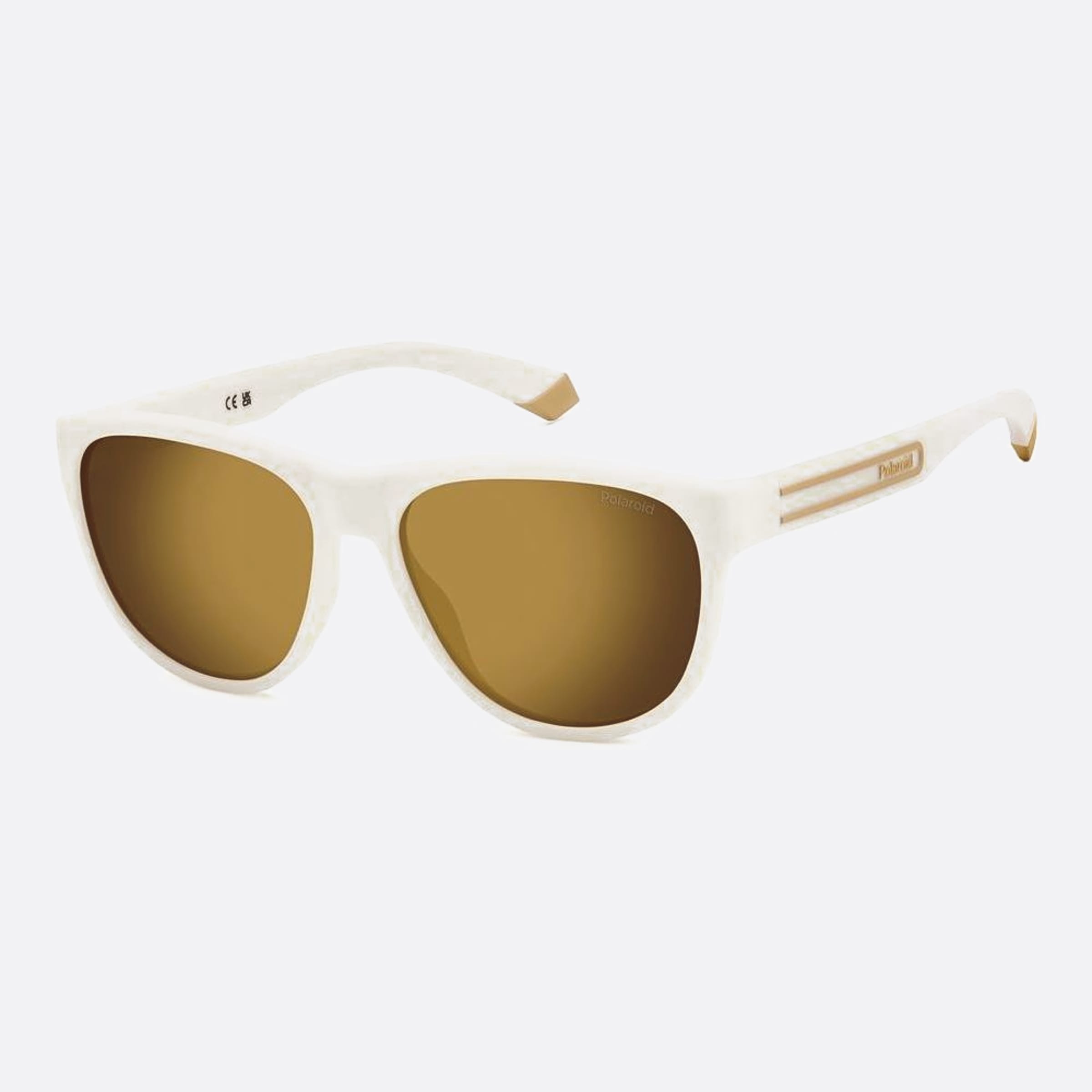 Polaroid 56mm Pld 6ht White Squared Polarized Unisex Sunglasses - Side View