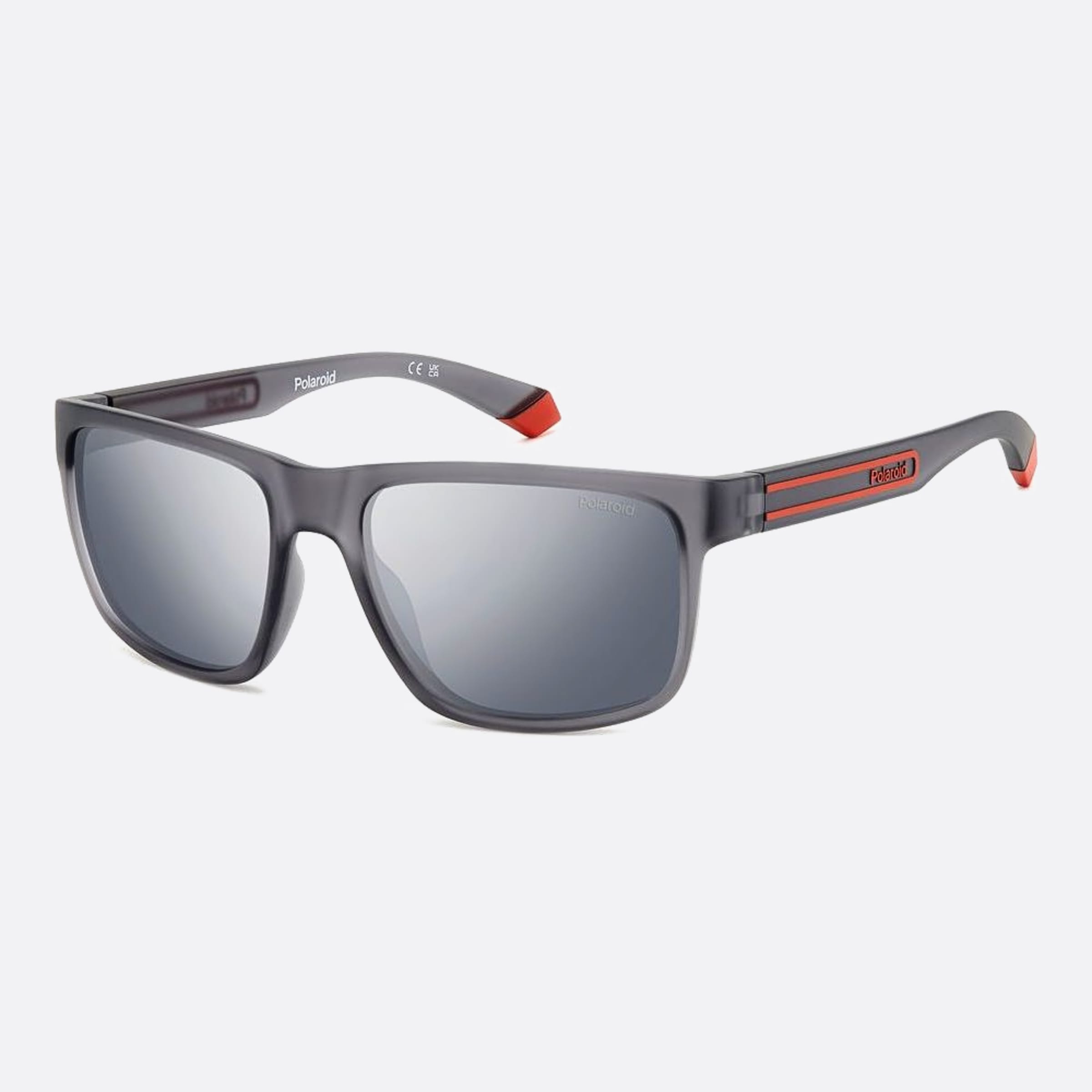 Polaroid 57mm Pld Riw Grey Squared Polarized Men Sunglasses - Side View