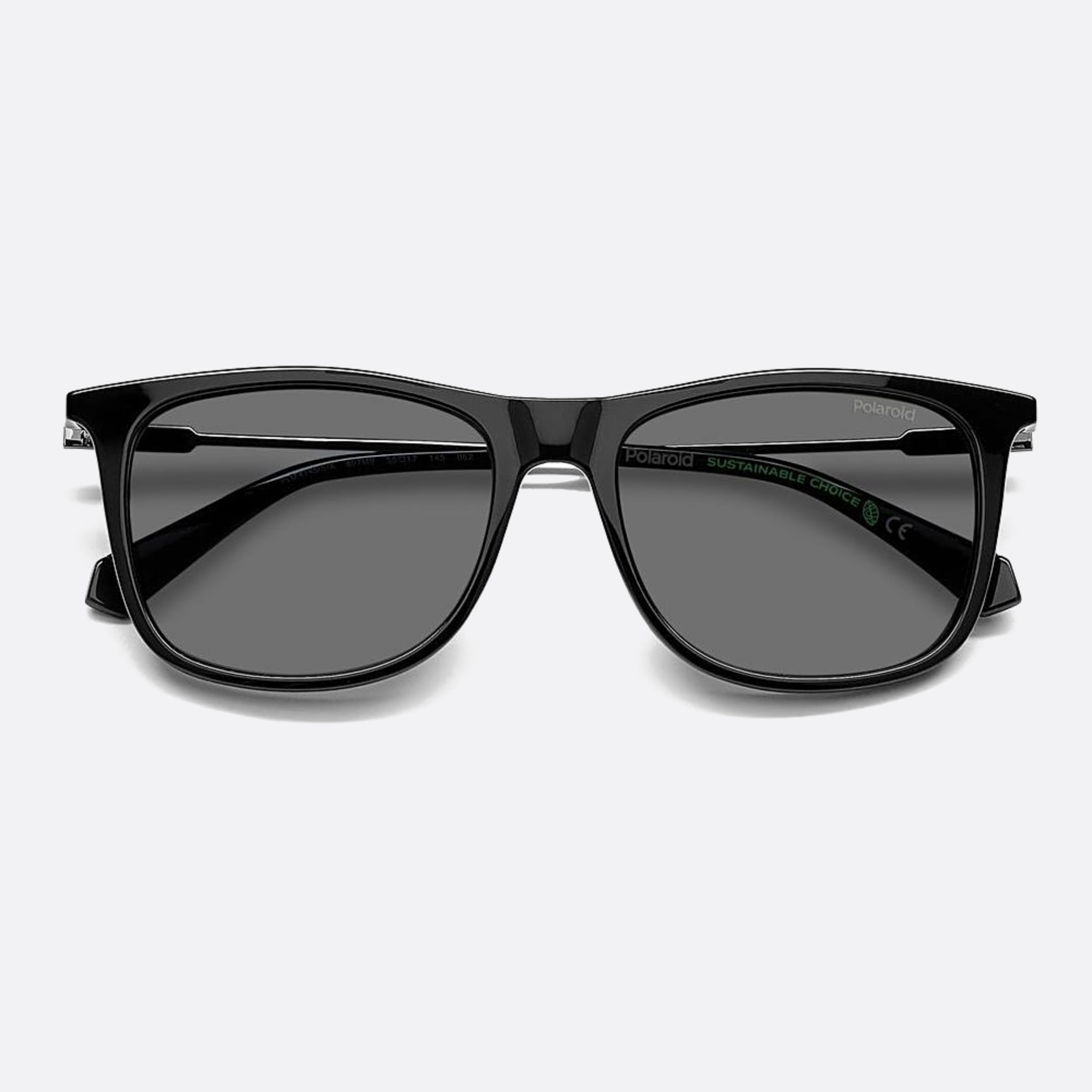 Polaroid 55mm Pld Black Squared Polarized Men Sunglasses - Lifestyle Shot