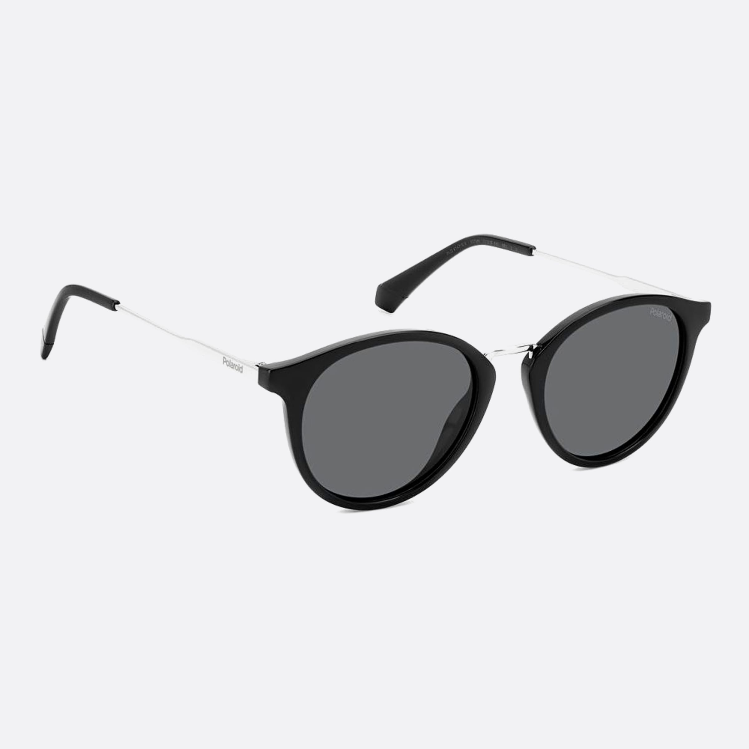Polaroid 51mm Pld Black Round Polarized Unisex Sunglasses - Additional Angle