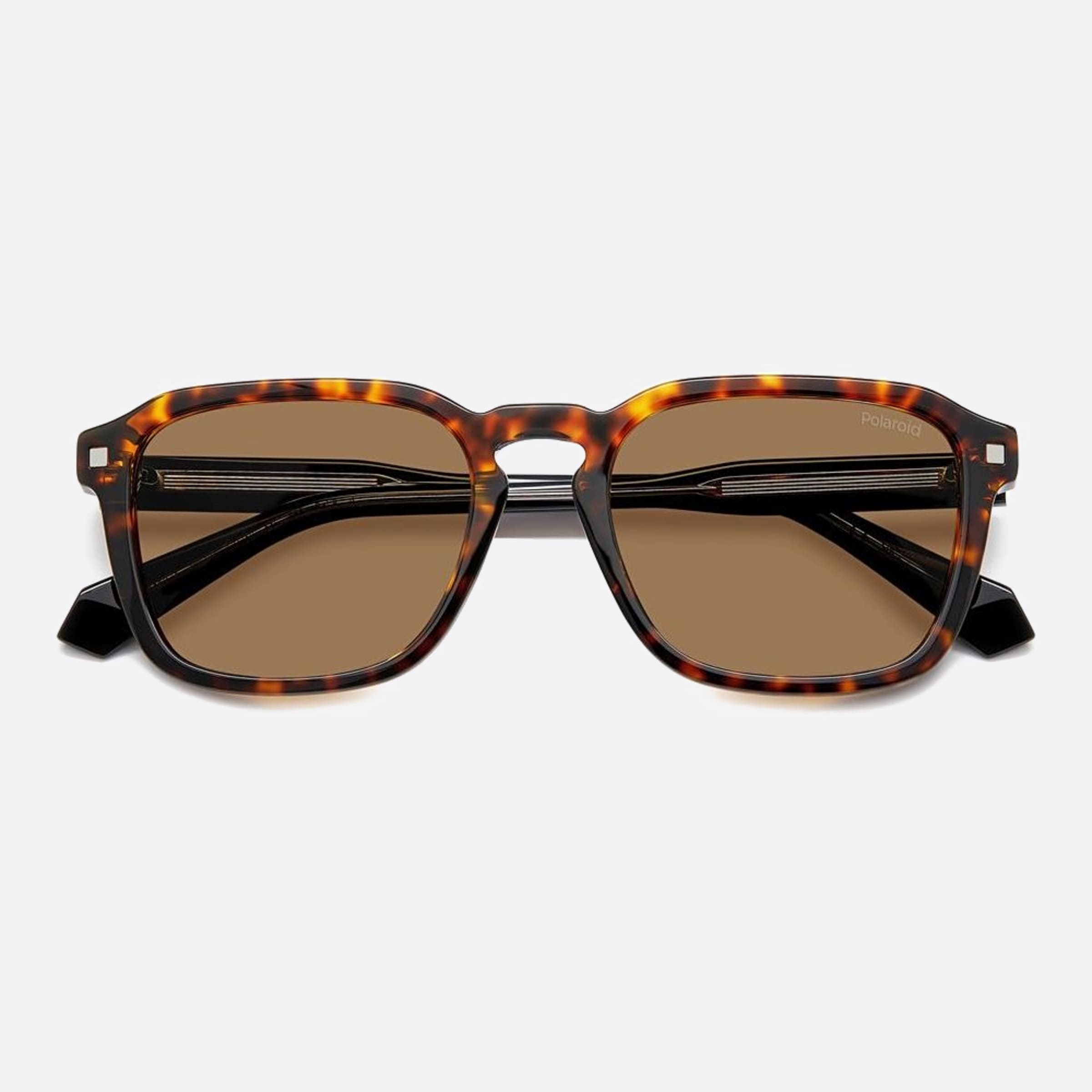 Polaroid 53mm Pld Havana Geometric Polarized Unisex Sunglasses - Detail View