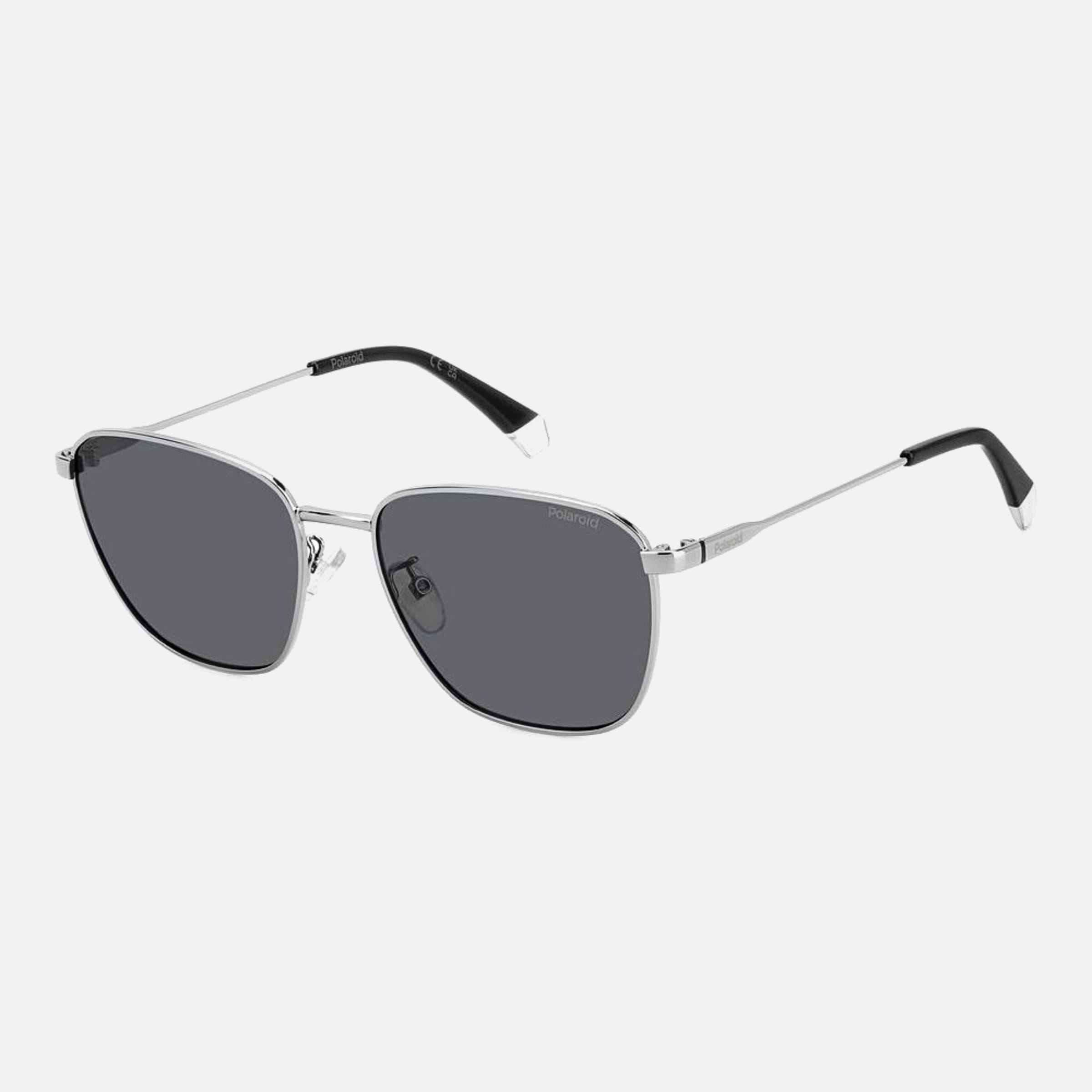 Polaroid 56mm Pld 6lb Grey Geometric Polarized Men Sunglasses - Side View