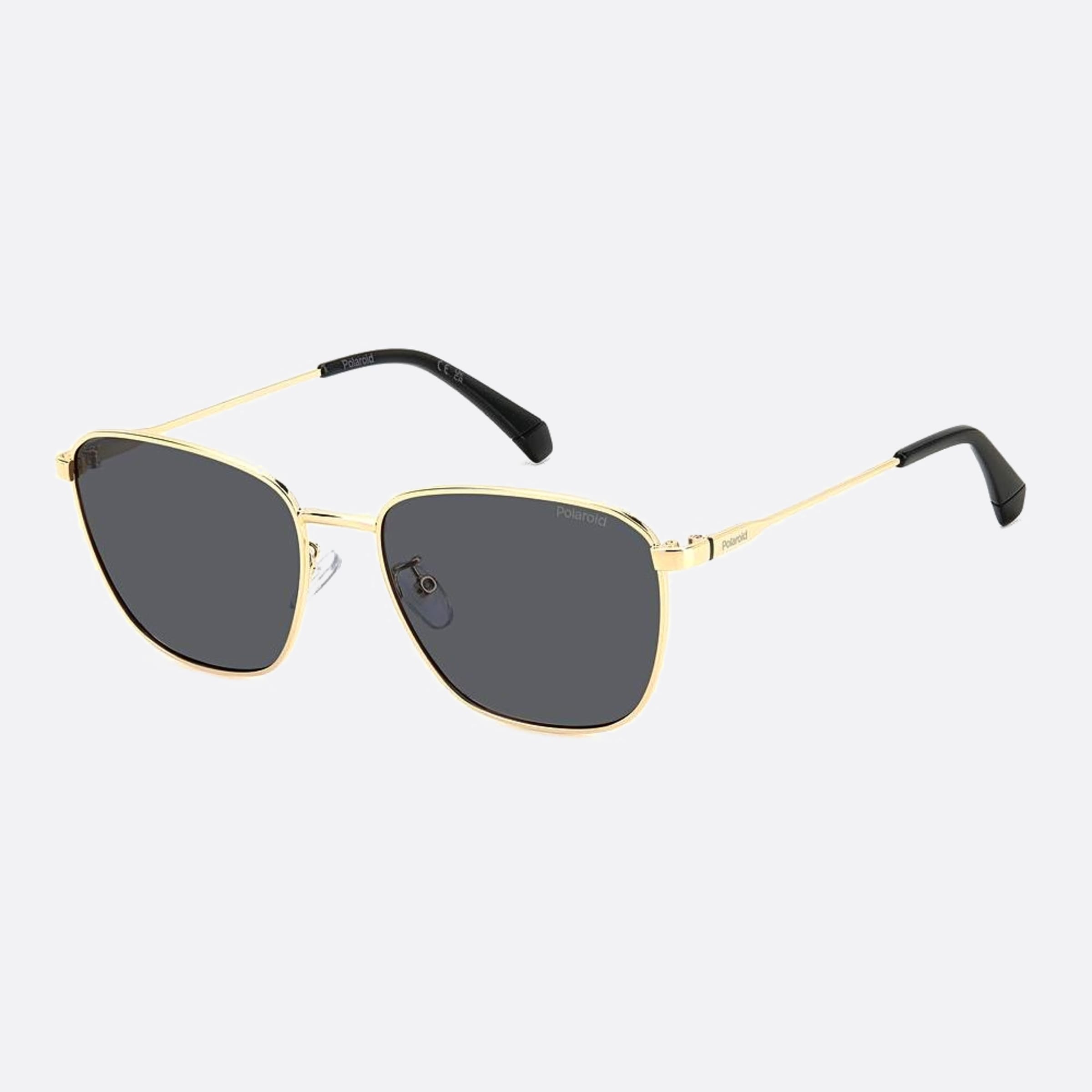 Polaroid 56mm Pld J5g Gold Geometric Polarized Men Sunglasses - Side View