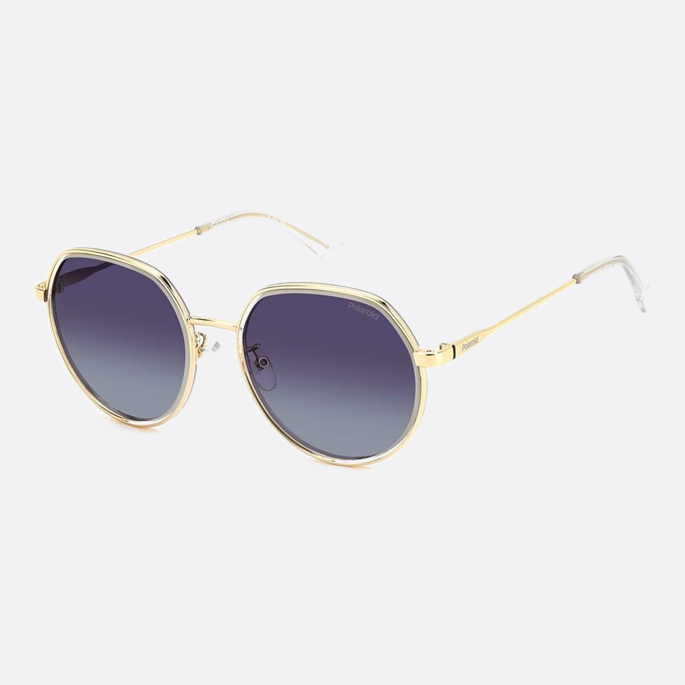 Polaroid 55mm Pld J5g Gold Geometric Polarized Unisex Sunglasses - Side View