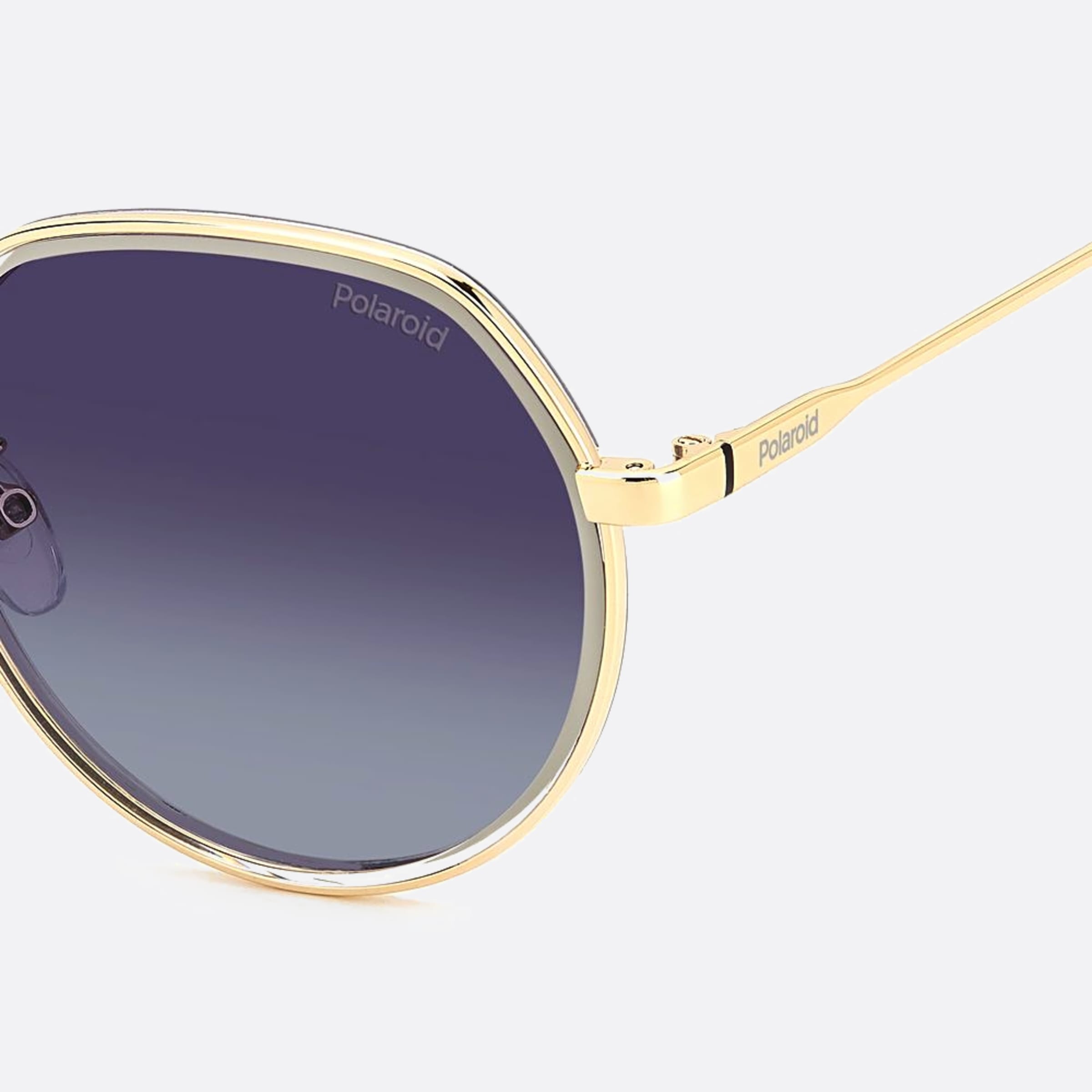 Polaroid 55mm Pld J5g Gold Geometric Polarized Unisex Sunglasses - Detail View