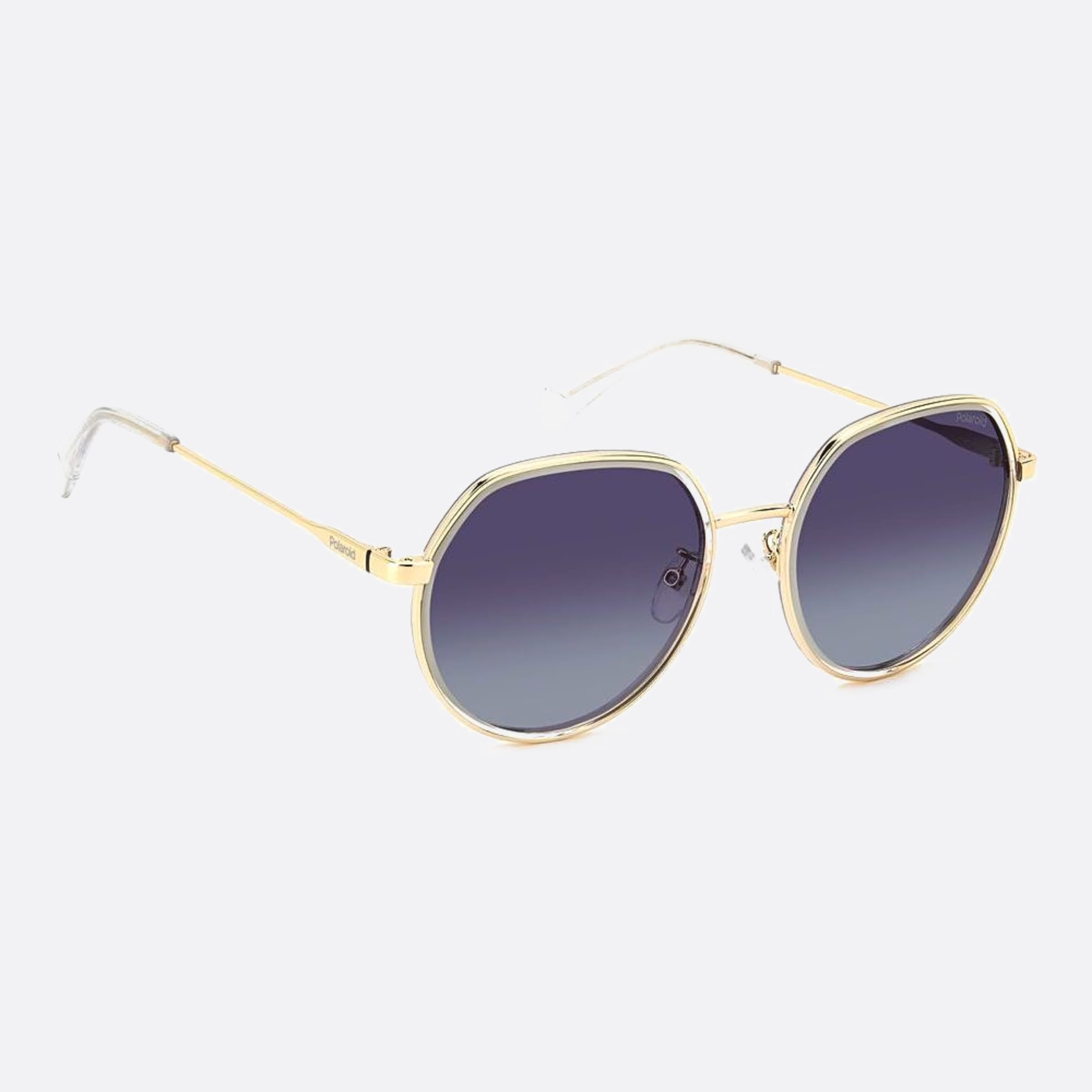 Polaroid 55mm Pld J5g Gold Geometric Polarized Unisex Sunglasses - Additional Angle